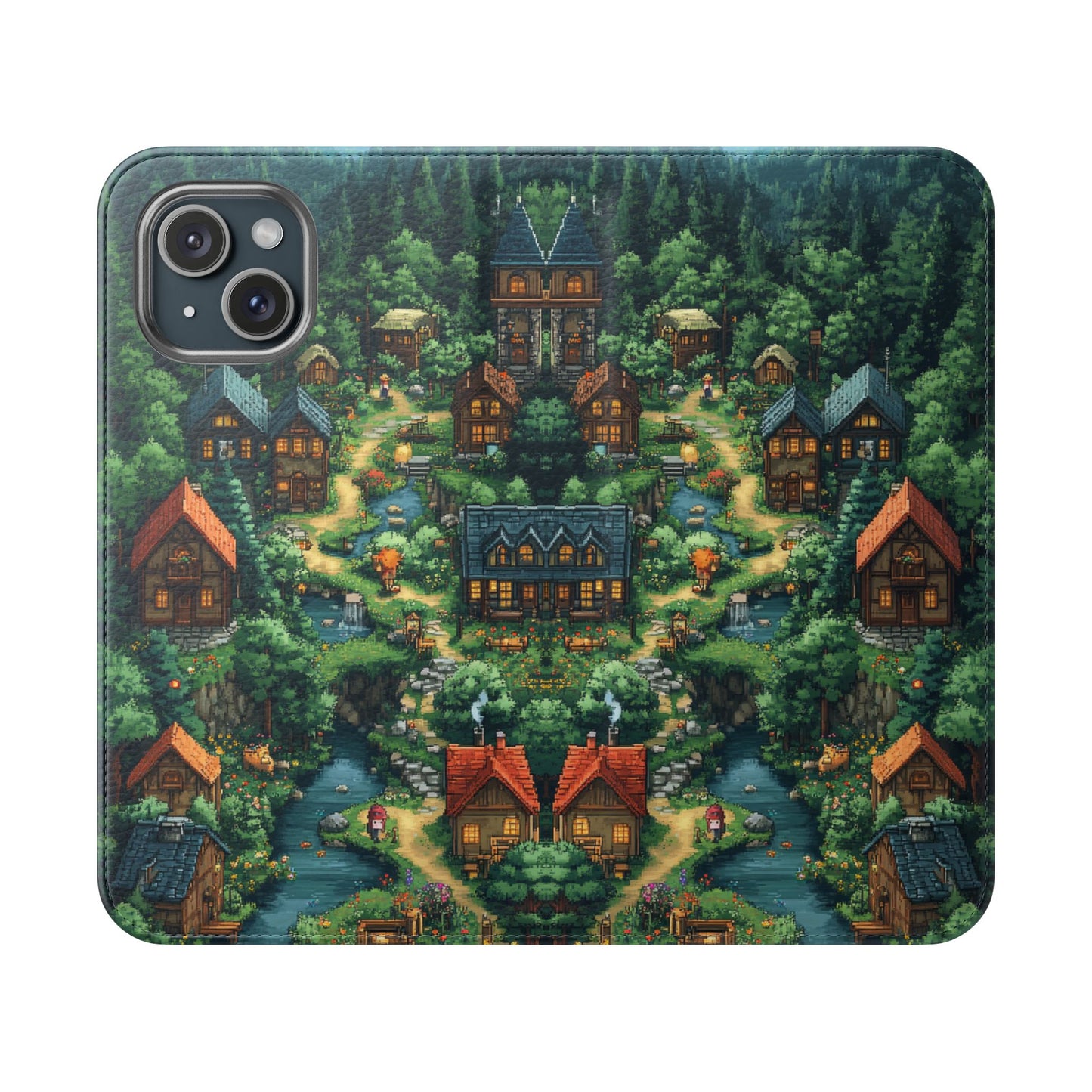 Pixel Forest Hamlet - Wallet Flip Case
