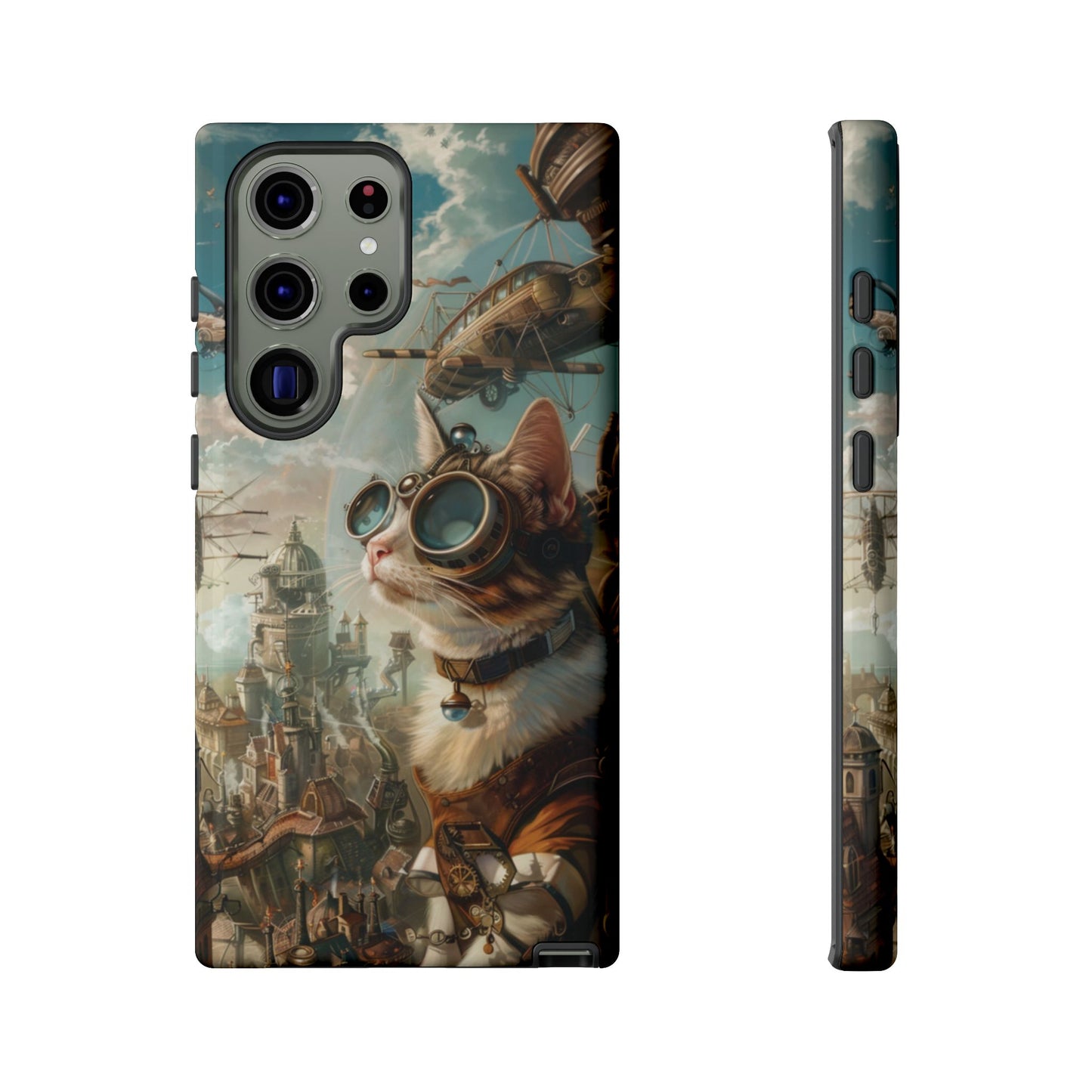 Steampunk Cat Adventurer - iPhone, Google Pixel, Samsung Galaxy