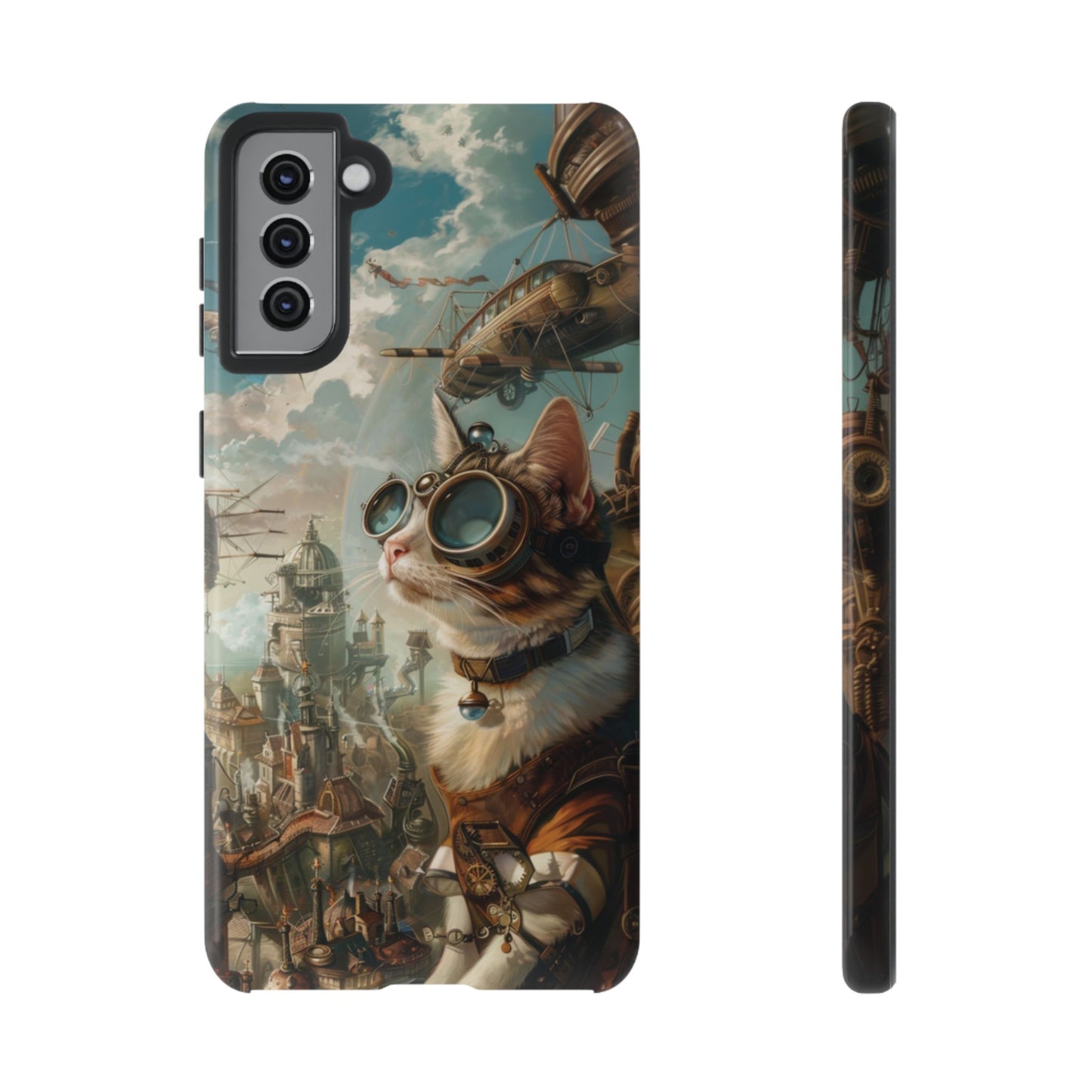 Steampunk Cat Adventurer - iPhone, Google Pixel, Samsung Galaxy