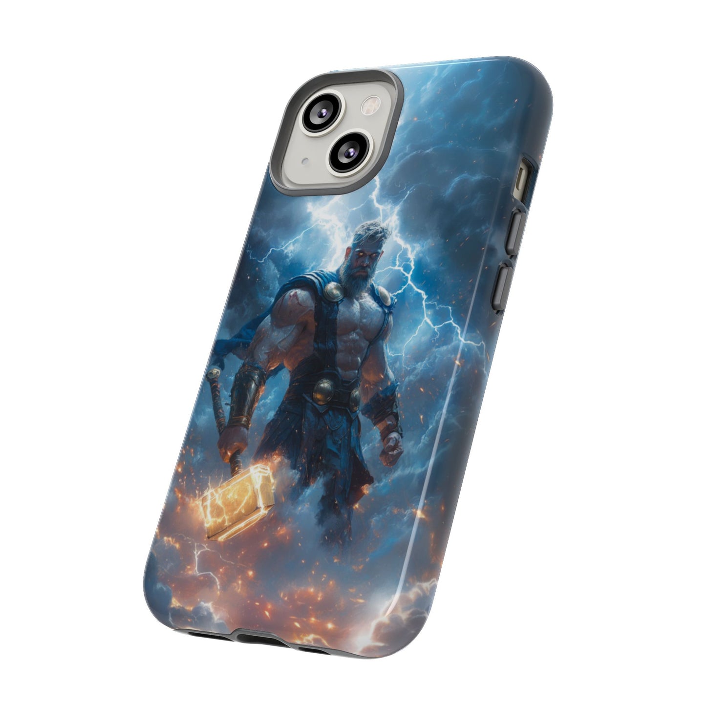 Thunderous Might: Thor Wielding Mjölnir Phone Case - iPhone, Google Pixel, Samsung