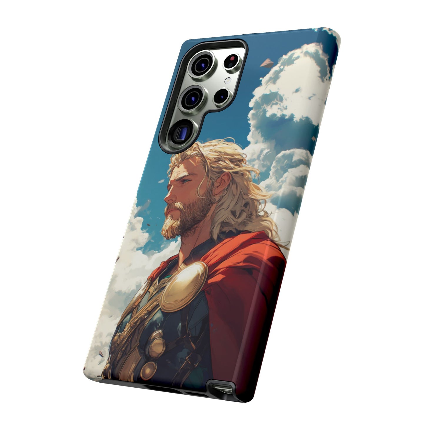 Celestial Protector: Anime-Style Thor Phone Case - iPhone, Google Pixel, Samsung