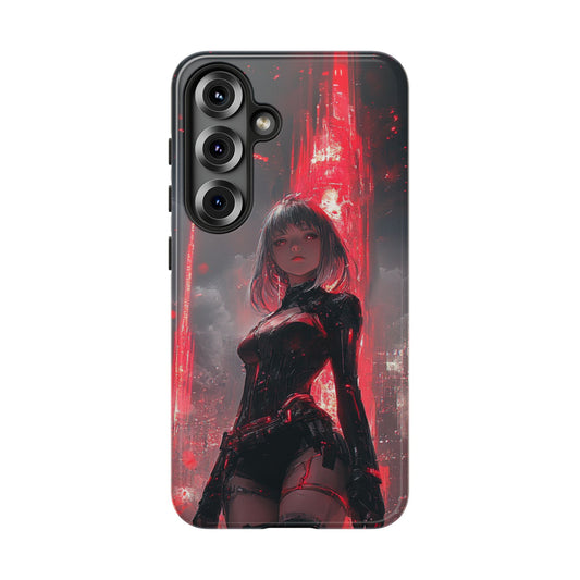 Crimson Cyber Sentinel – Tough Samsung Galaxy Case