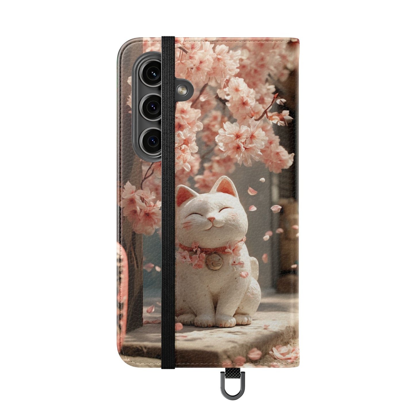 Sakura Lucky Cat - Wallet Flip Case