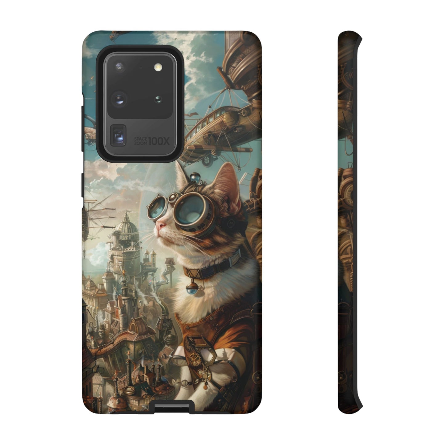 Steampunk Cat Adventurer - iPhone, Google Pixel, Samsung Galaxy