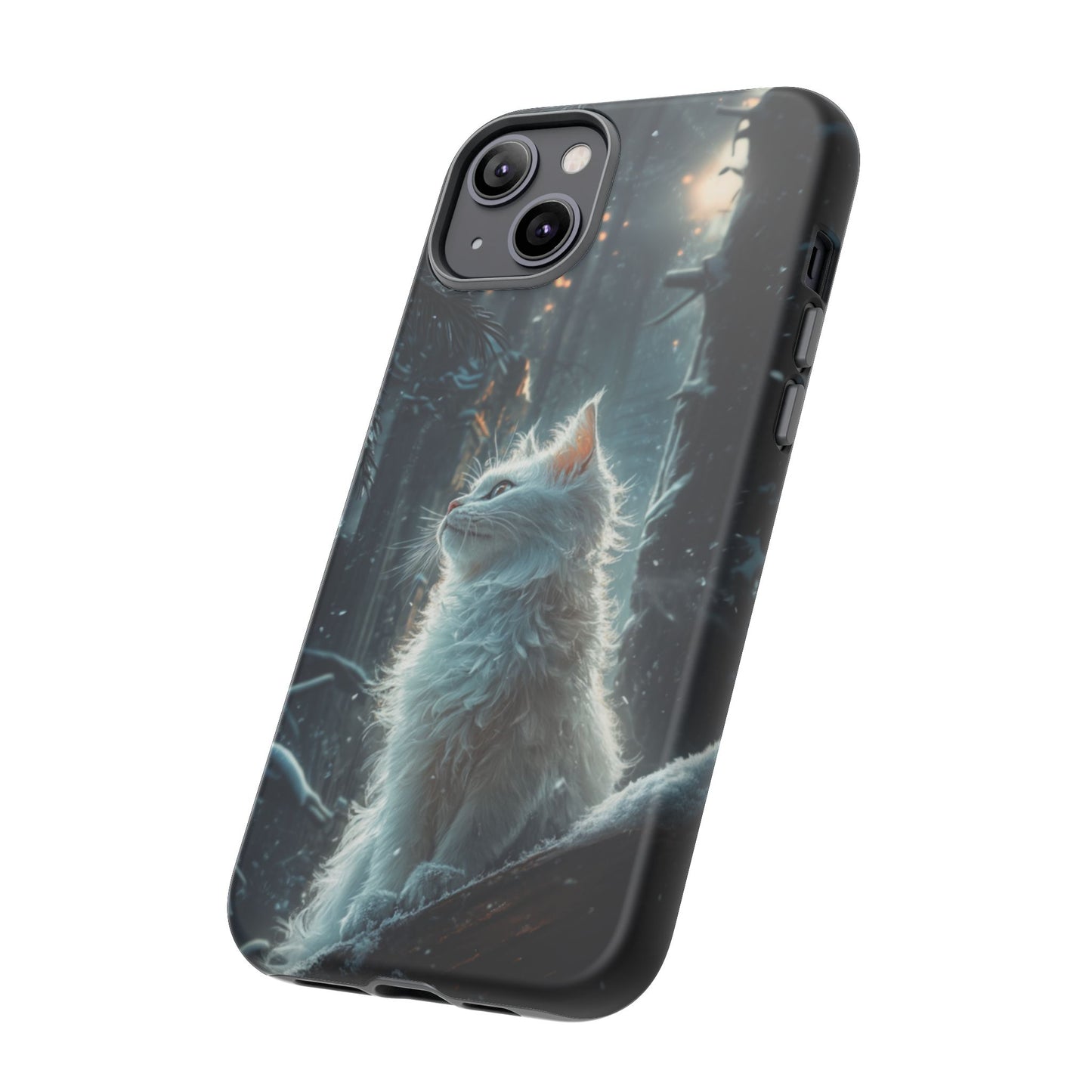 Winter Enchantment White Cat Phone Case - iPhone, Google Pixel, Samsung Galaxy