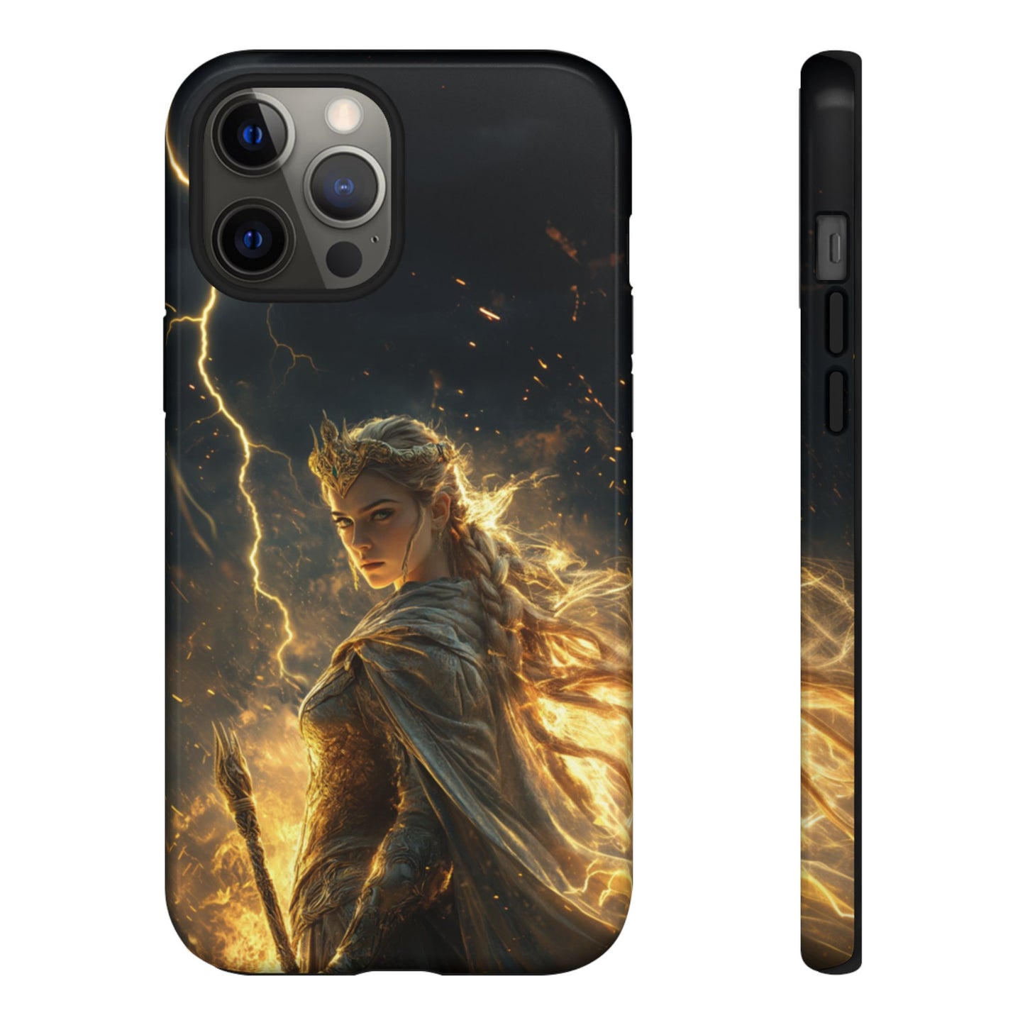Elf Queen Golden Lightning Storm Crown - Tough iPhone Case