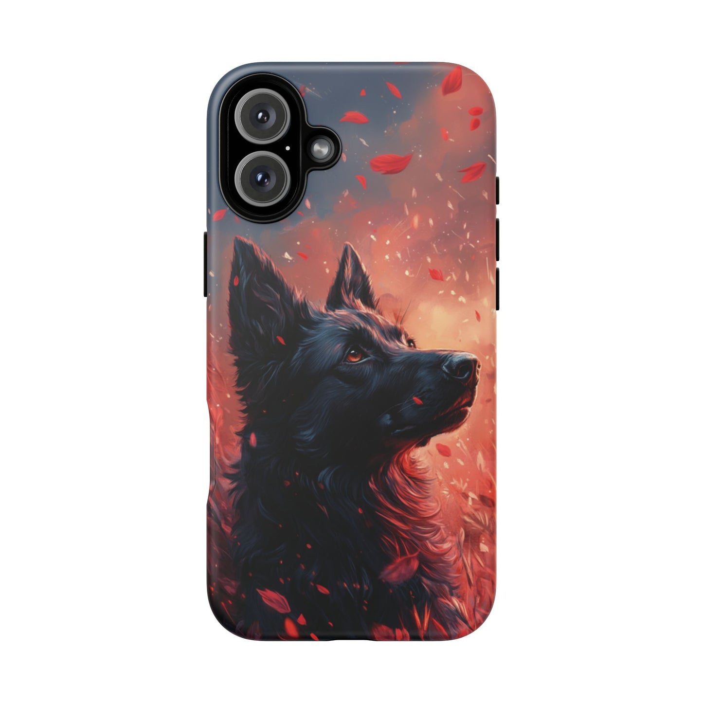 Graceful Canine in Falling Petals Phone Case – iPhone, Google Pixel, Samsung Galaxy