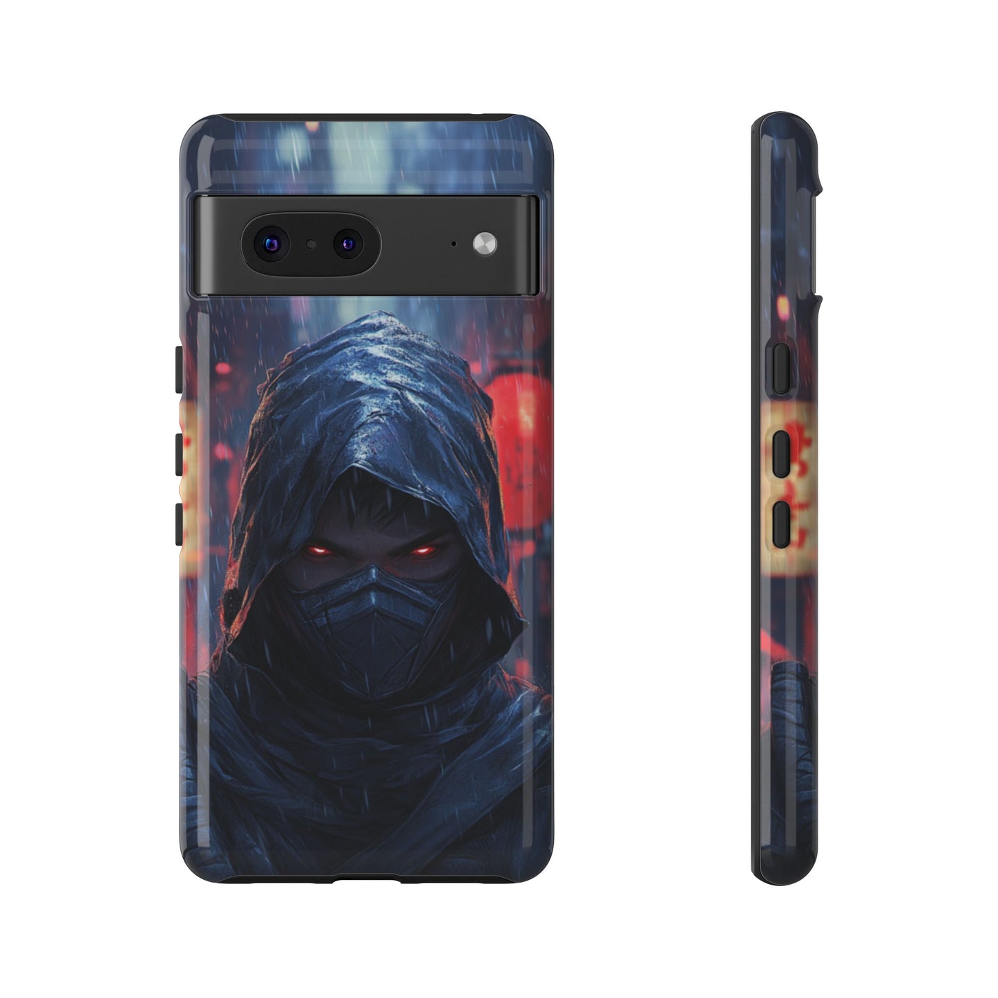 Cyberpunk Ninja Red Eyes Rain - Tough Google Pixel Case