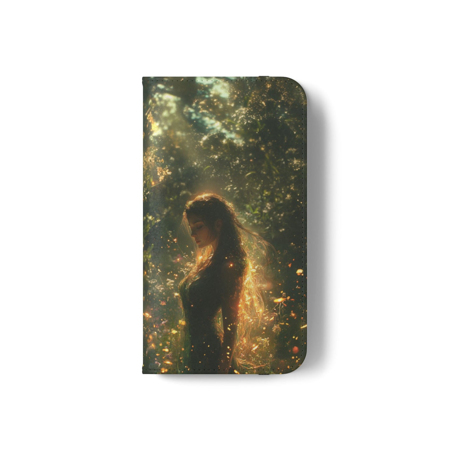 Forest Goddess Golden Light Meadow - Wallet Flip Case
