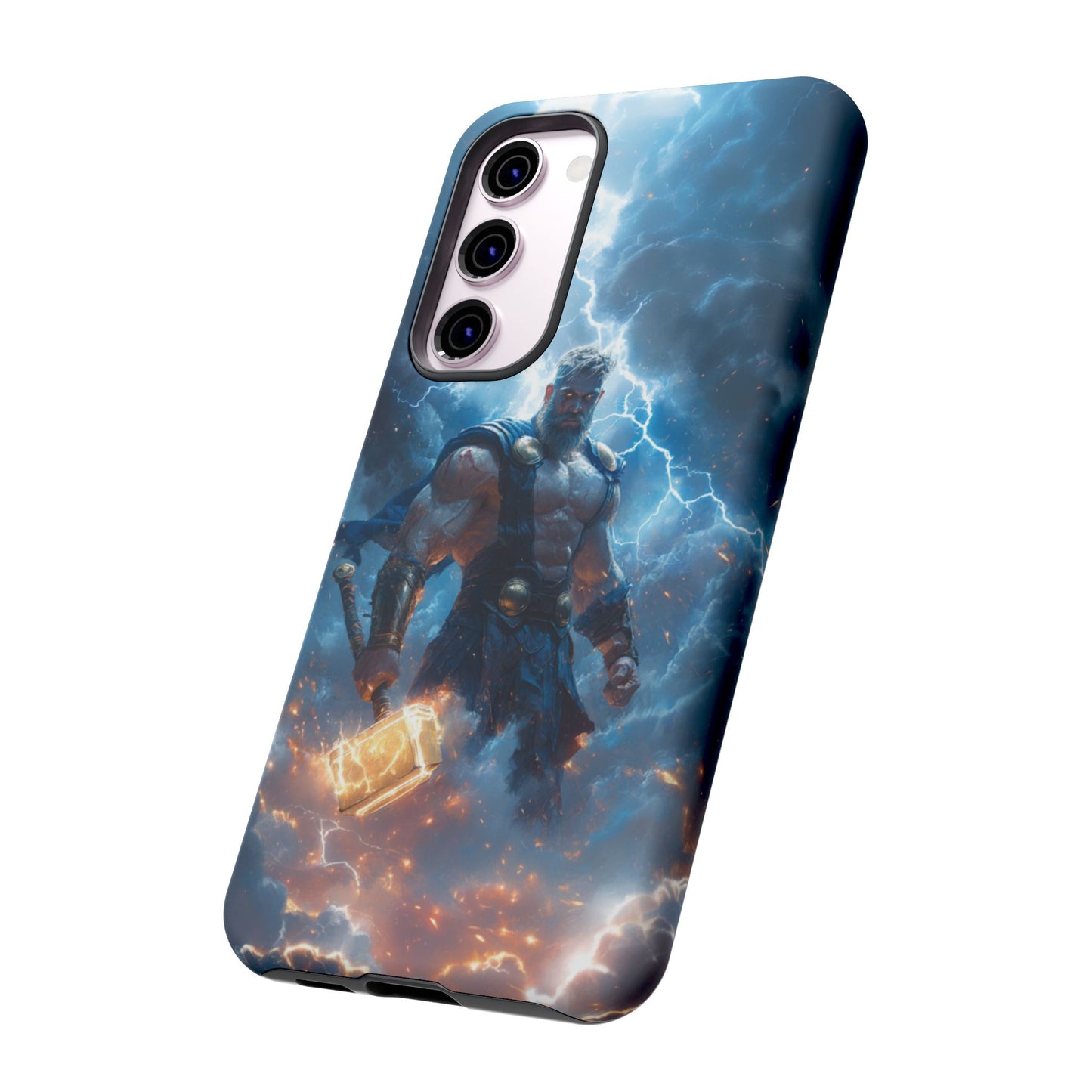 Thunderous Might: Thor Wielding Mjölnir Phone Case - iPhone, Google Pixel, Samsung