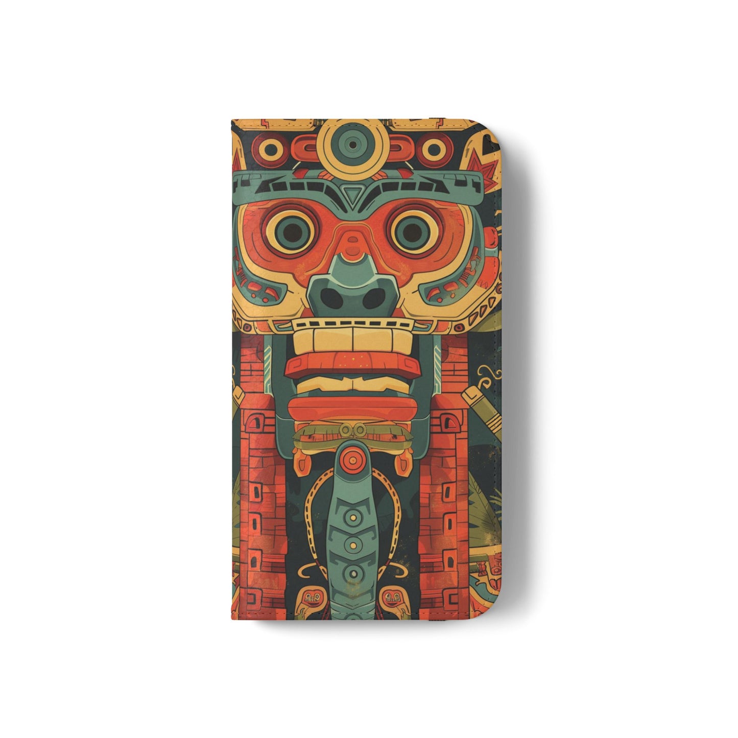 Aztec Totem Mask - Wallet Flip Case