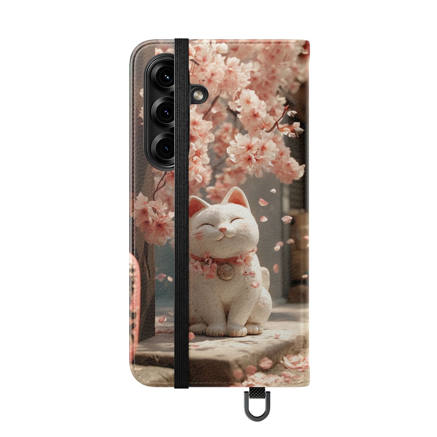 Sakura Lucky Cat - Wallet Flip Case