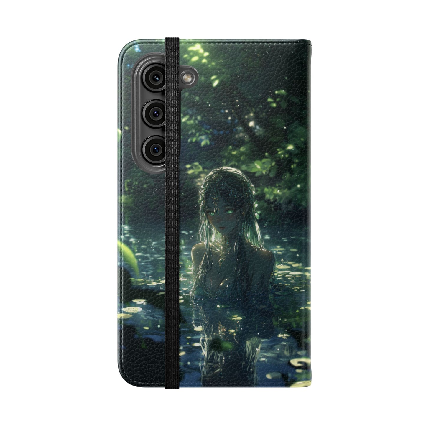 Forest Water Nymph Green Eyes Pond - Wallet Flip Case