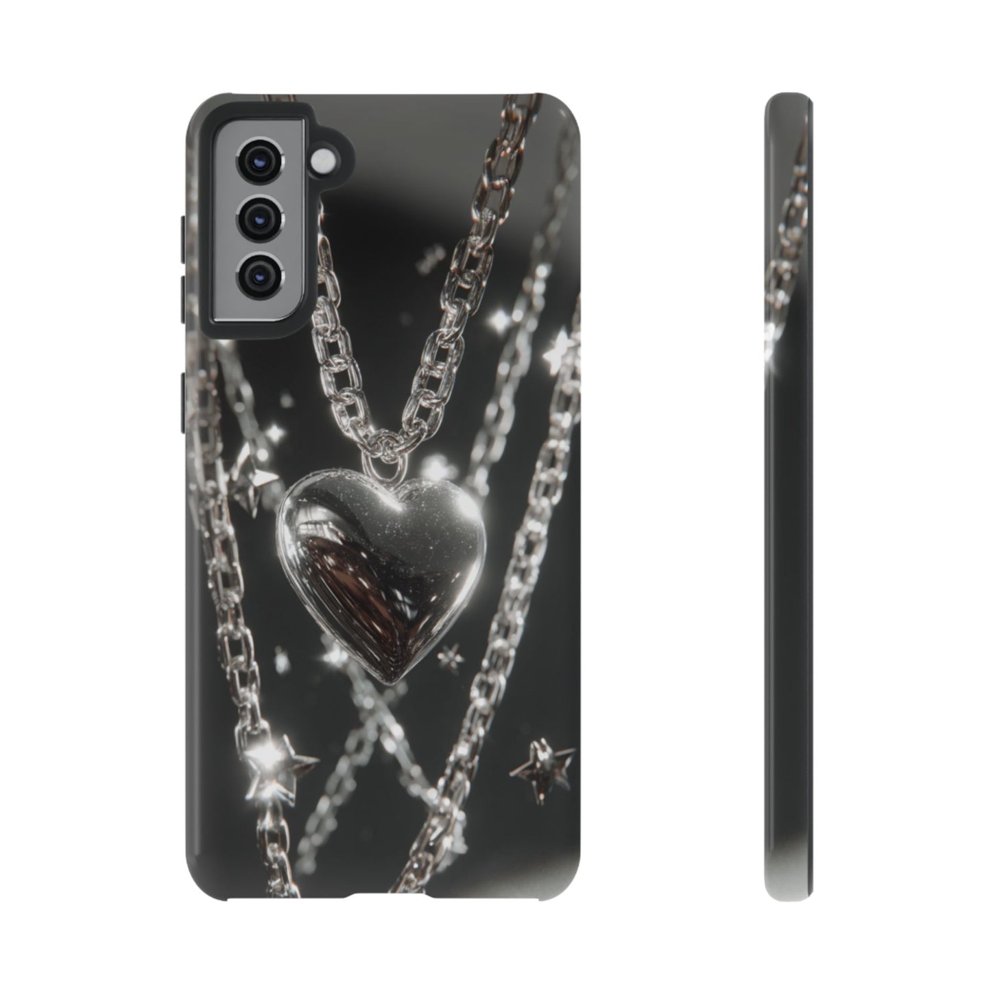 Silver Heart Chains - Tough Samsung Galaxy Case