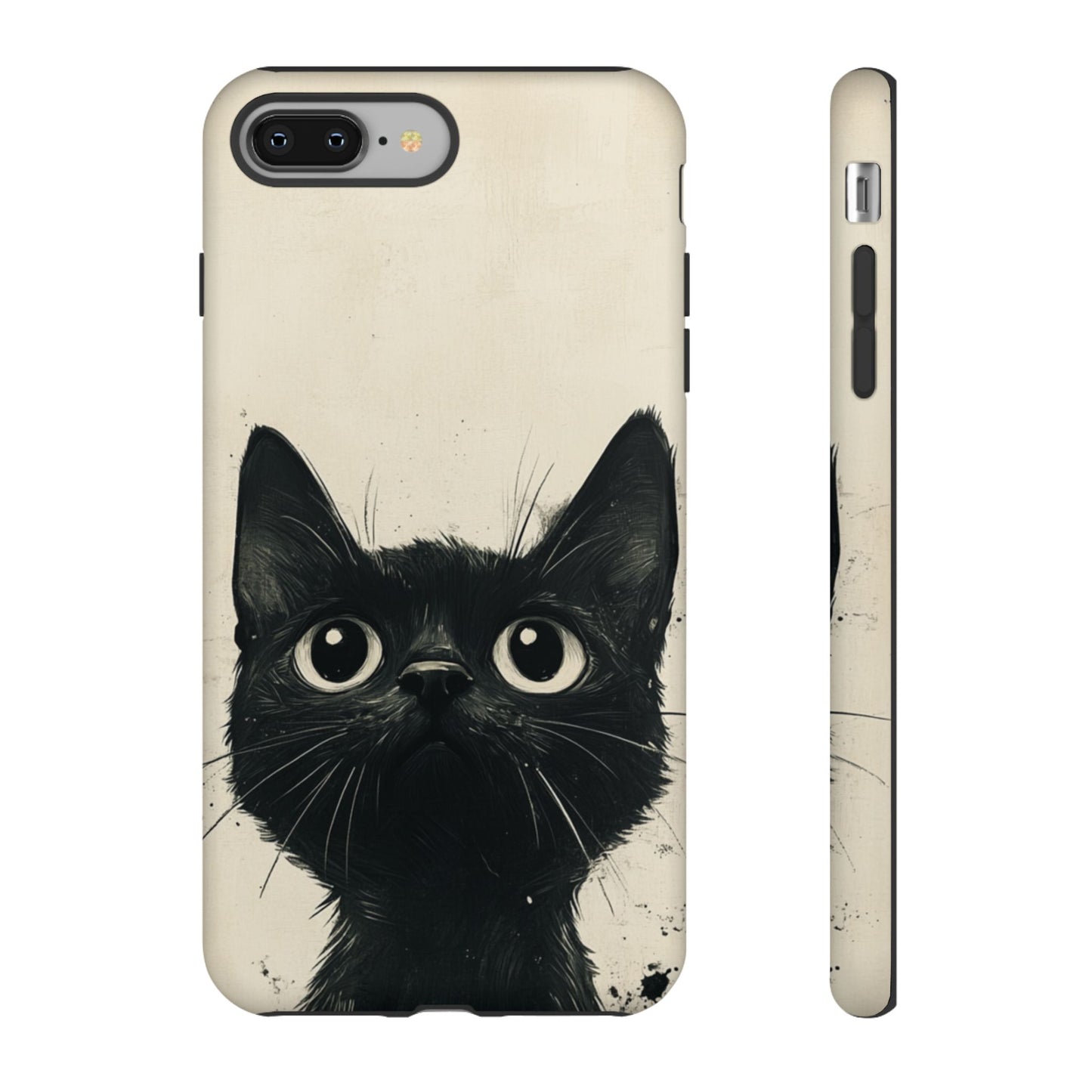 Black Cat Ink Sketch - Tough iPhone Case