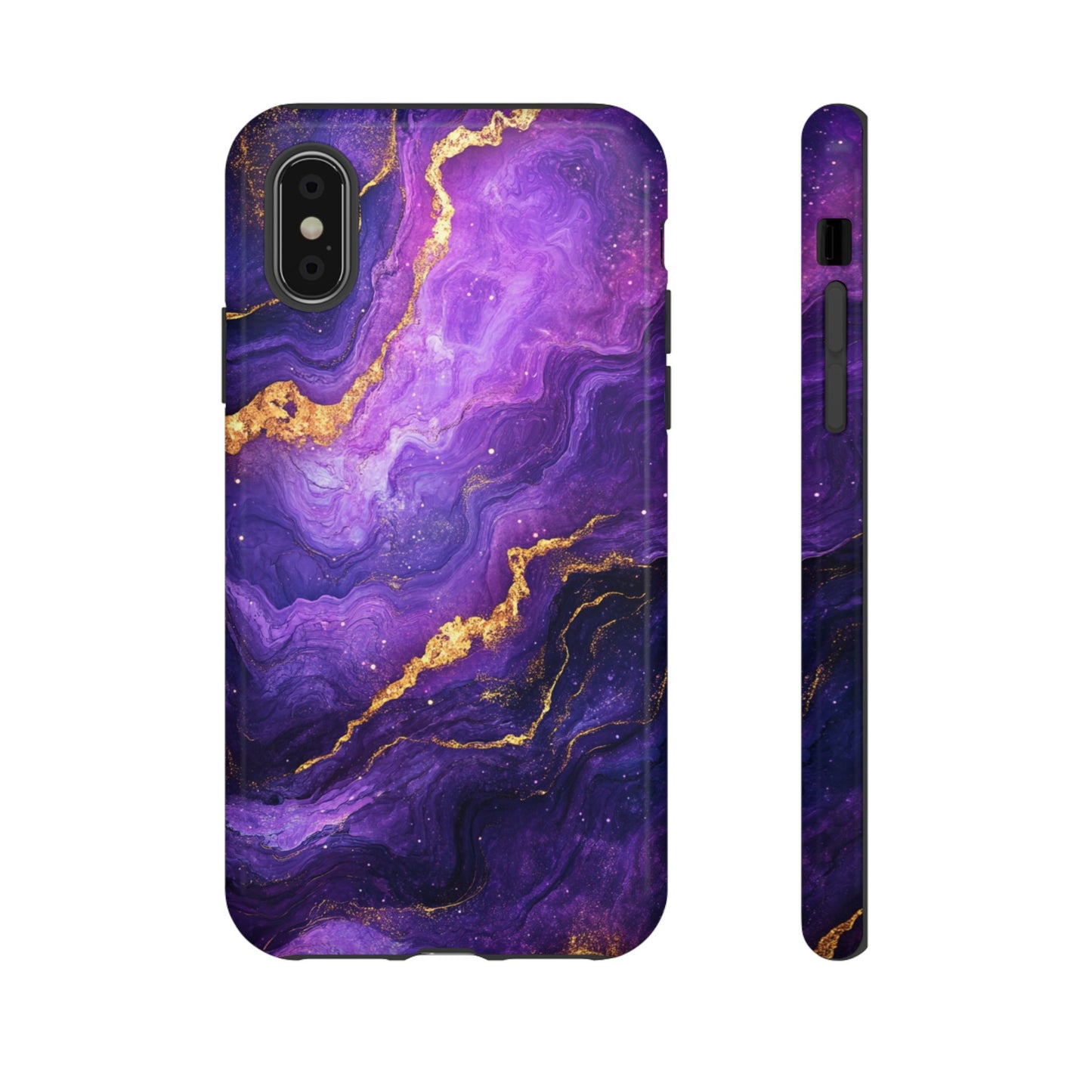 Amethyst Gold Marble – Tough iPhone Case