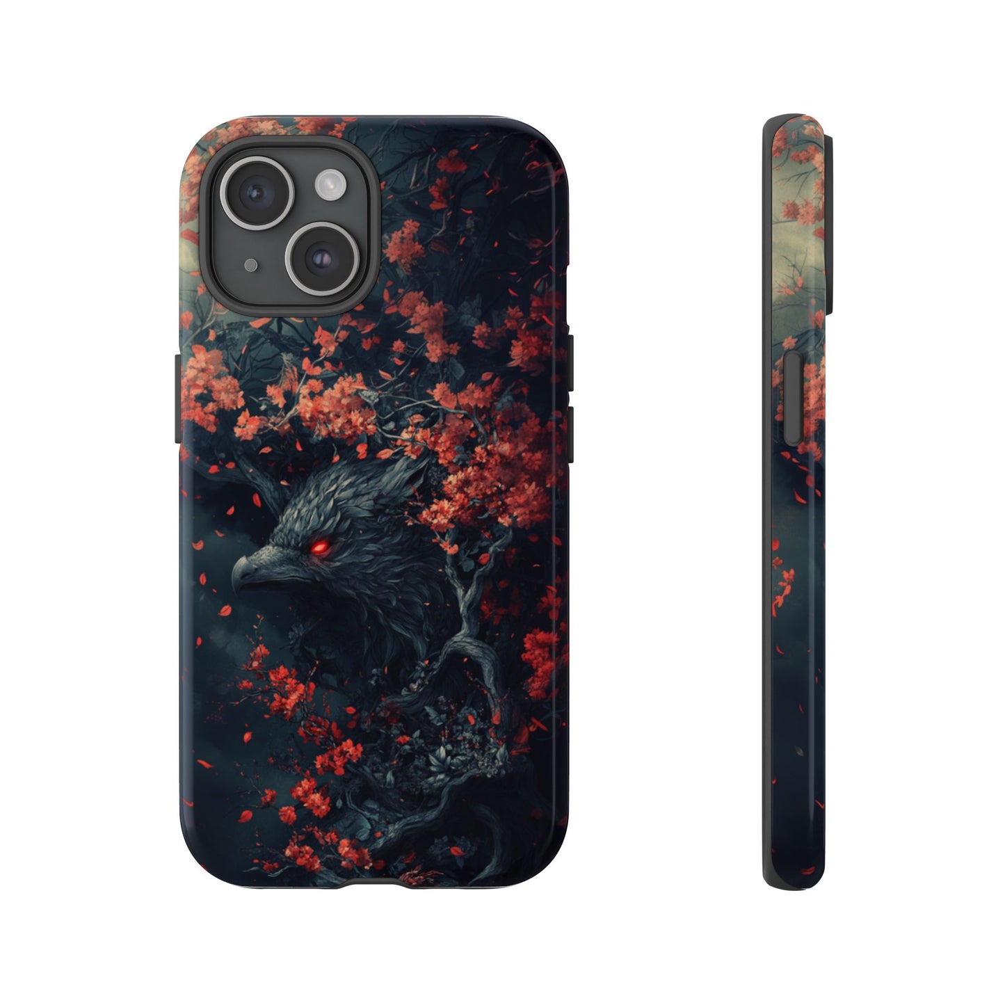 Crimson Raven Bloom – Tough iPhone Case