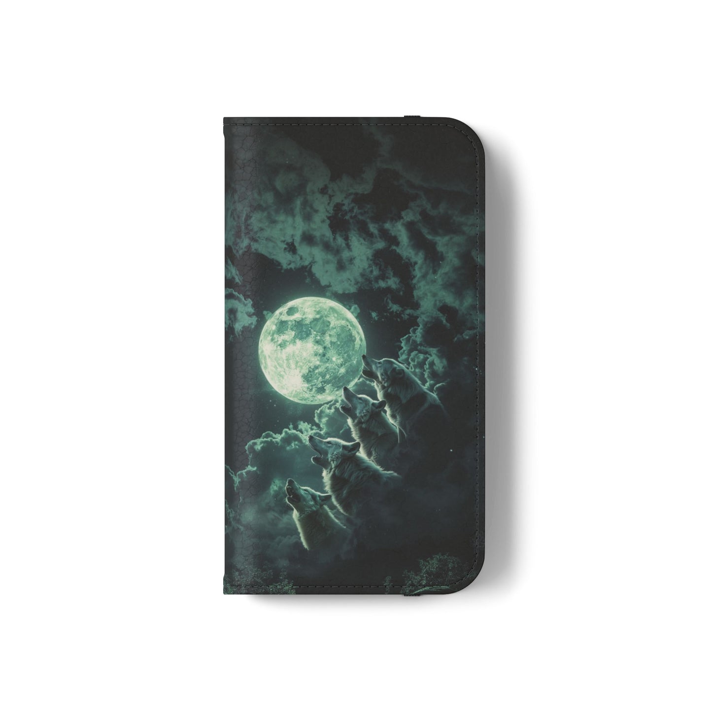 Moonlit Wolf Chorus - Wallet Flip Case