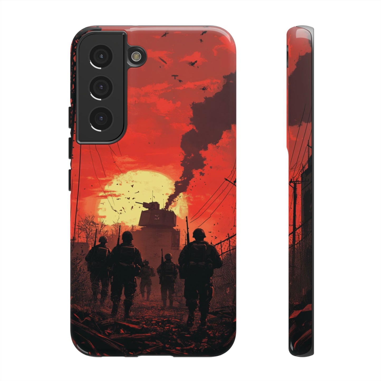 Dystopian Sunset Soldier Phone Case - iPhone, Google Pixel, Samsung Galaxy