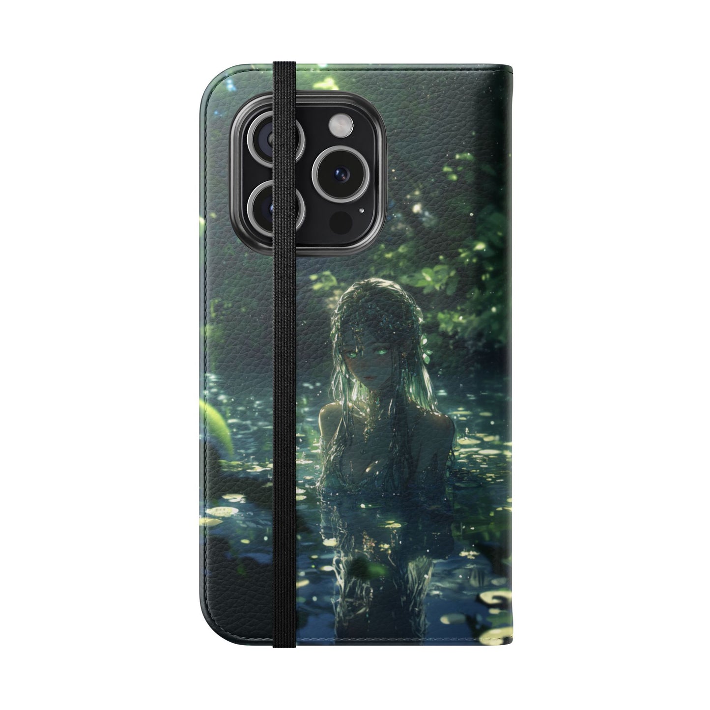 Forest Water Nymph Green Eyes Pond - Wallet Flip Case