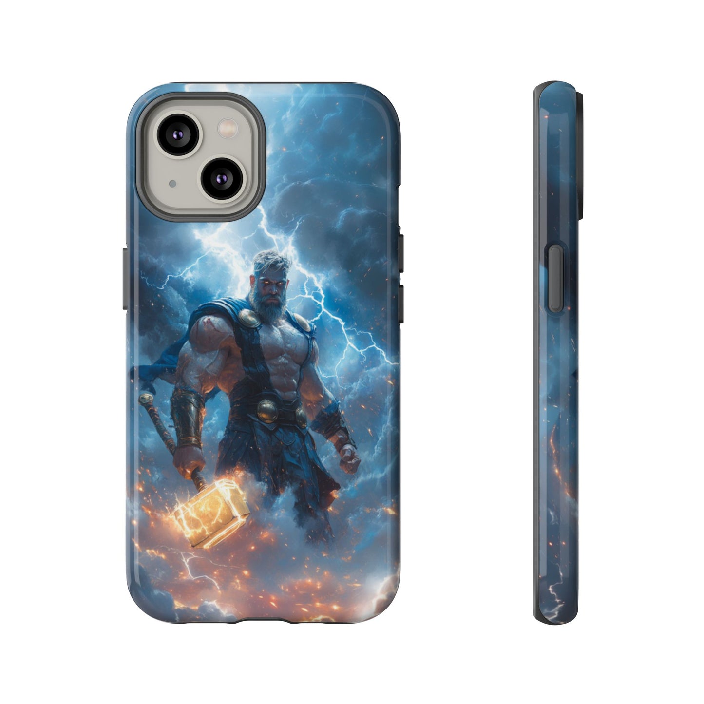 Thunderous Might: Thor Wielding Mjölnir Phone Case - iPhone, Google Pixel, Samsung