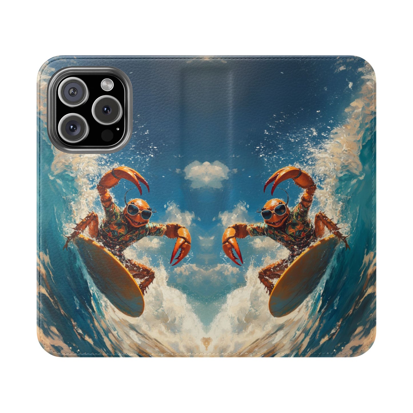 Surfing Crab - Wallet Flip Case