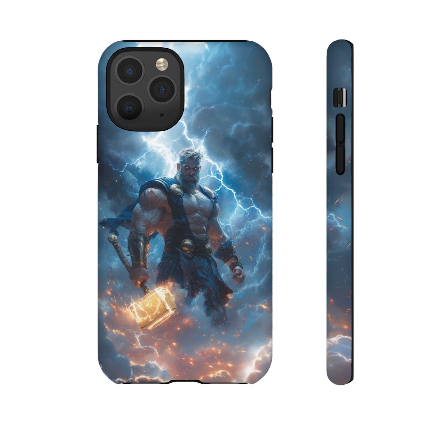 Thunderous Might: Thor Wielding Mjölnir Phone Case - iPhone, Google Pixel, Samsung