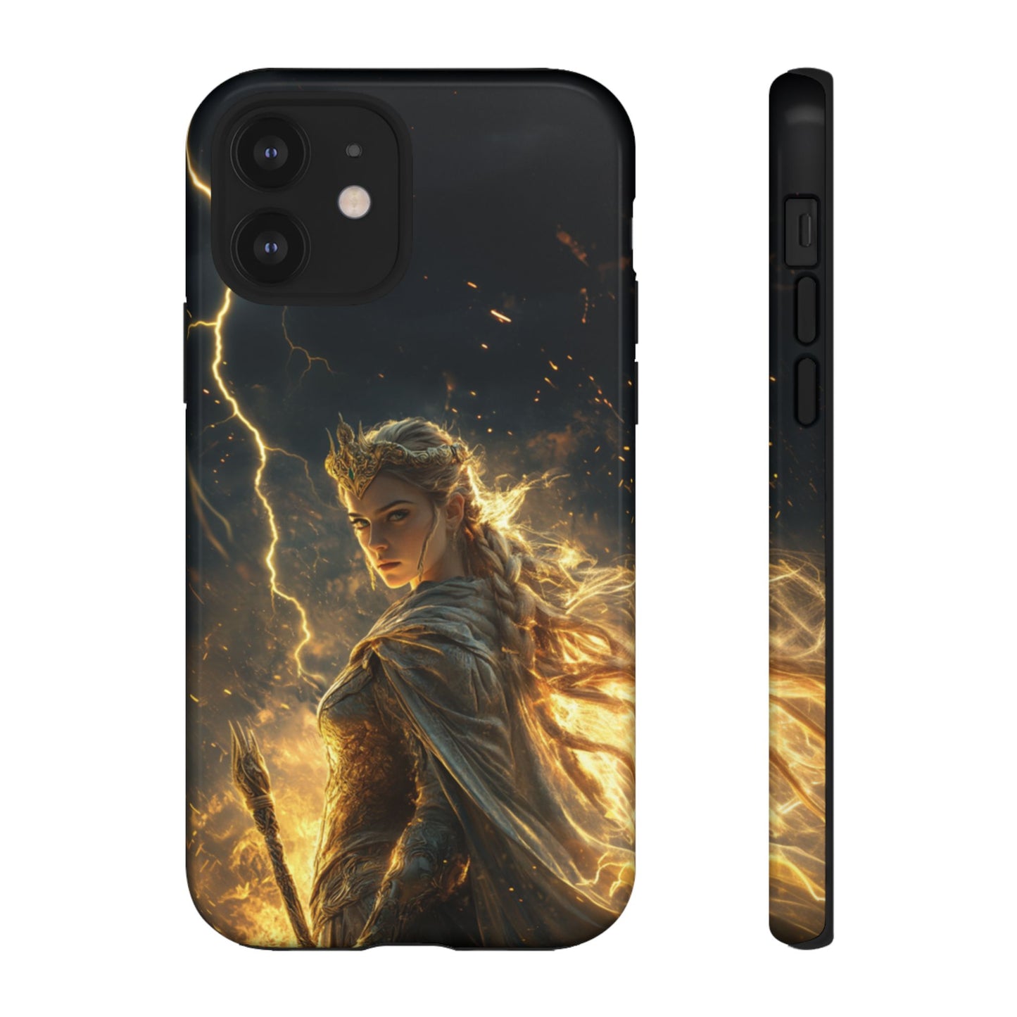 Elf Queen Golden Lightning Storm Crown - Tough iPhone Case
