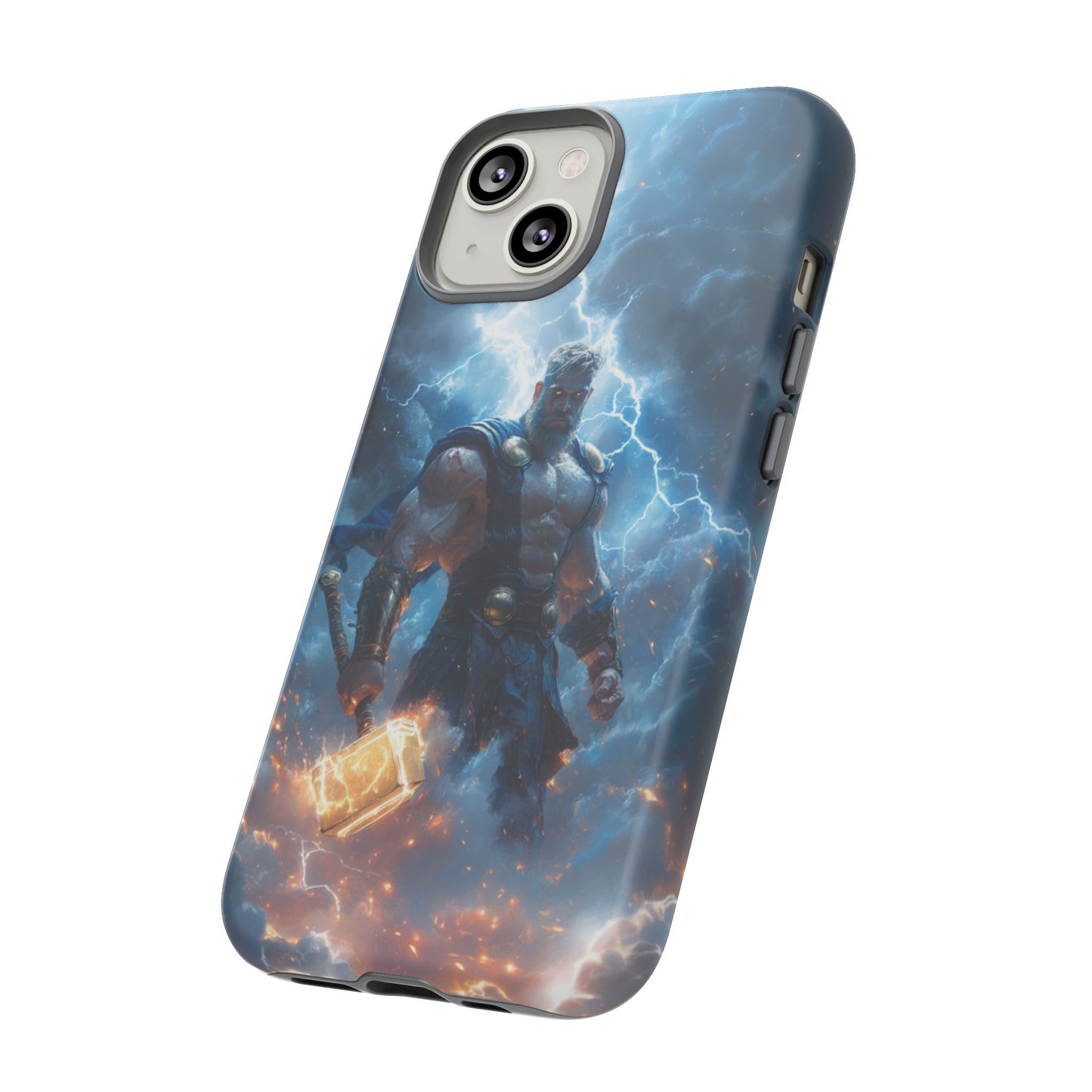 Thunderous Might: Thor Wielding Mjölnir Phone Case - iPhone, Google Pixel, Samsung