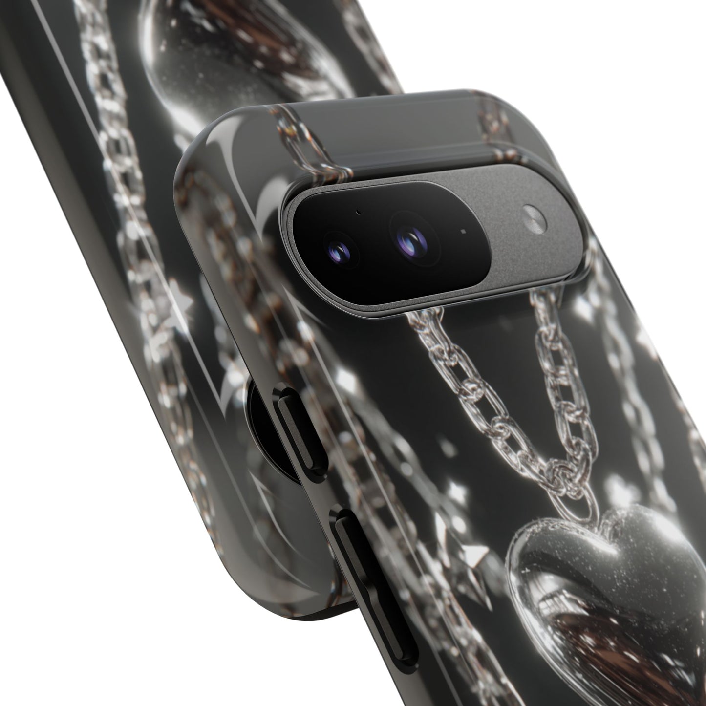 Silver Heart Chains - Tough Google Pixel Case