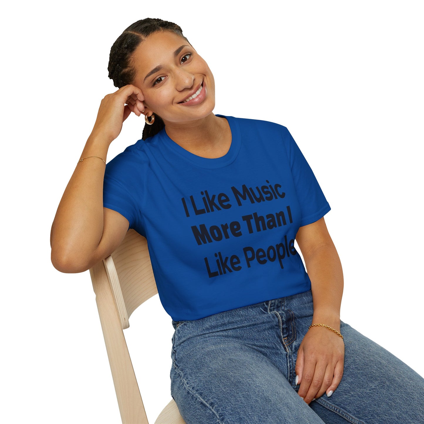 "I Like Music More Than I Like People" Unisex Soft-Style T-Shirt