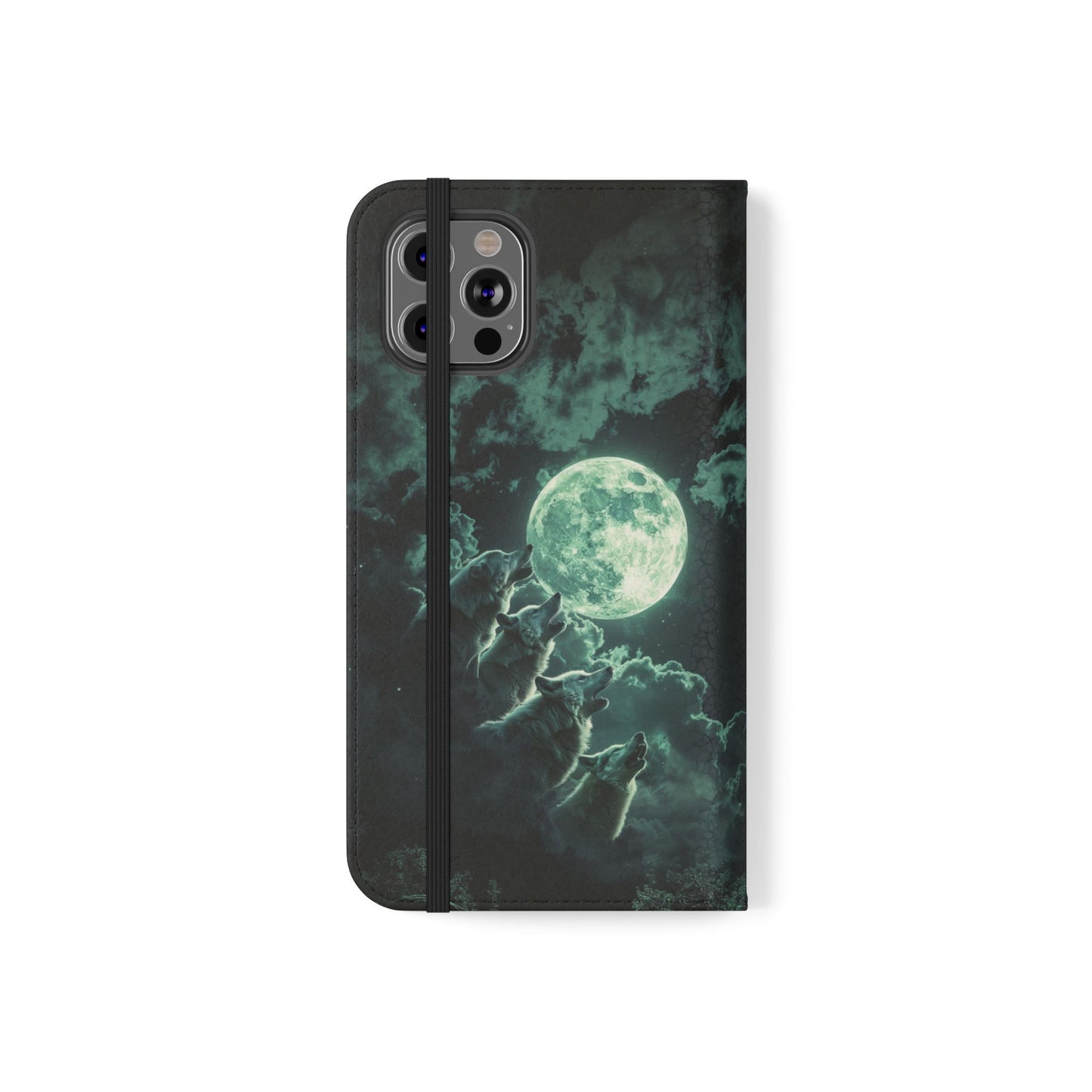 Moonlit Wolf Chorus - Wallet Flip Case