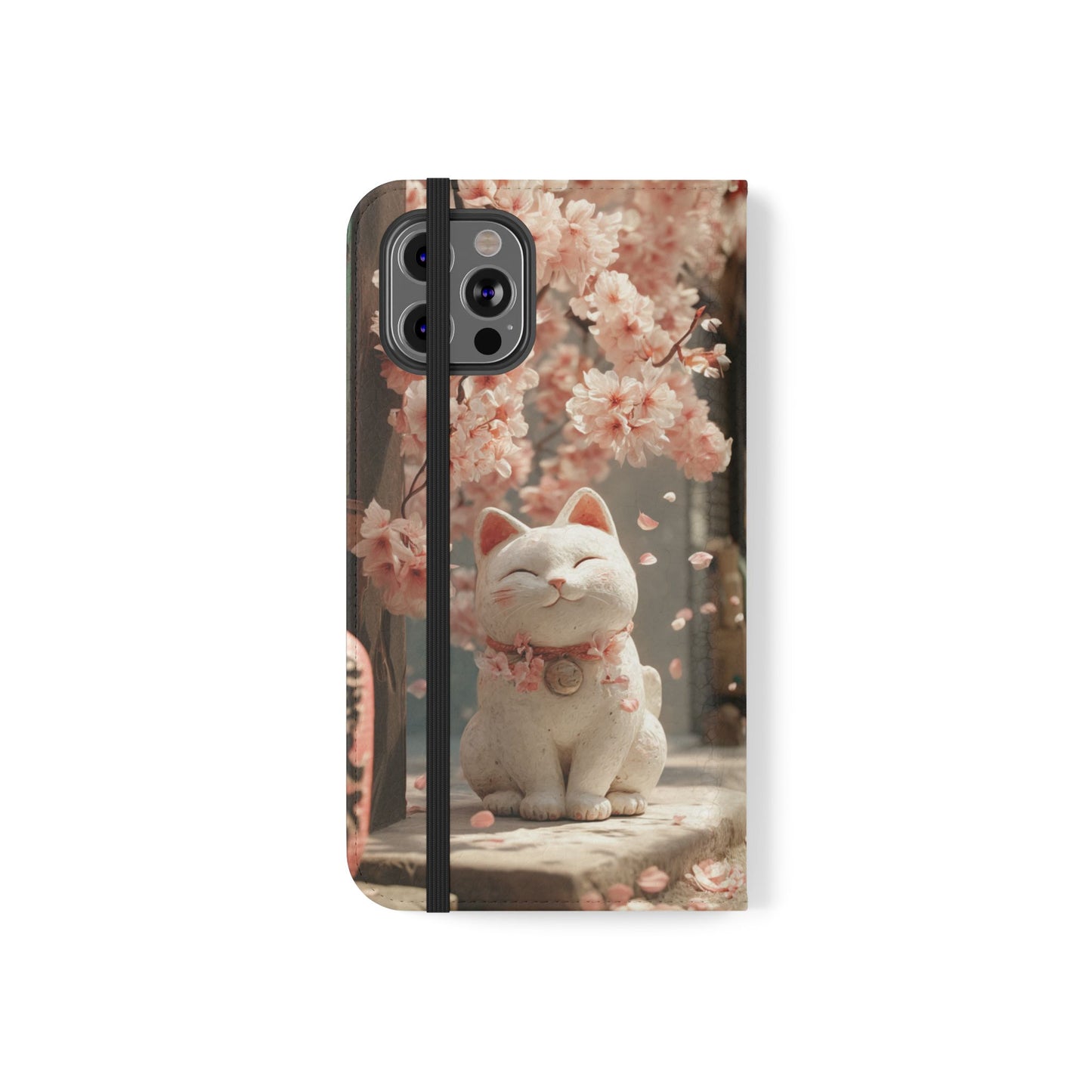 Sakura Lucky Cat - Wallet Flip Case