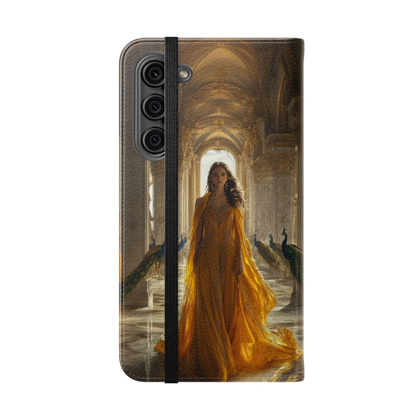 Hera Golden Palace Peacock Goddess - Wallet Flip Case