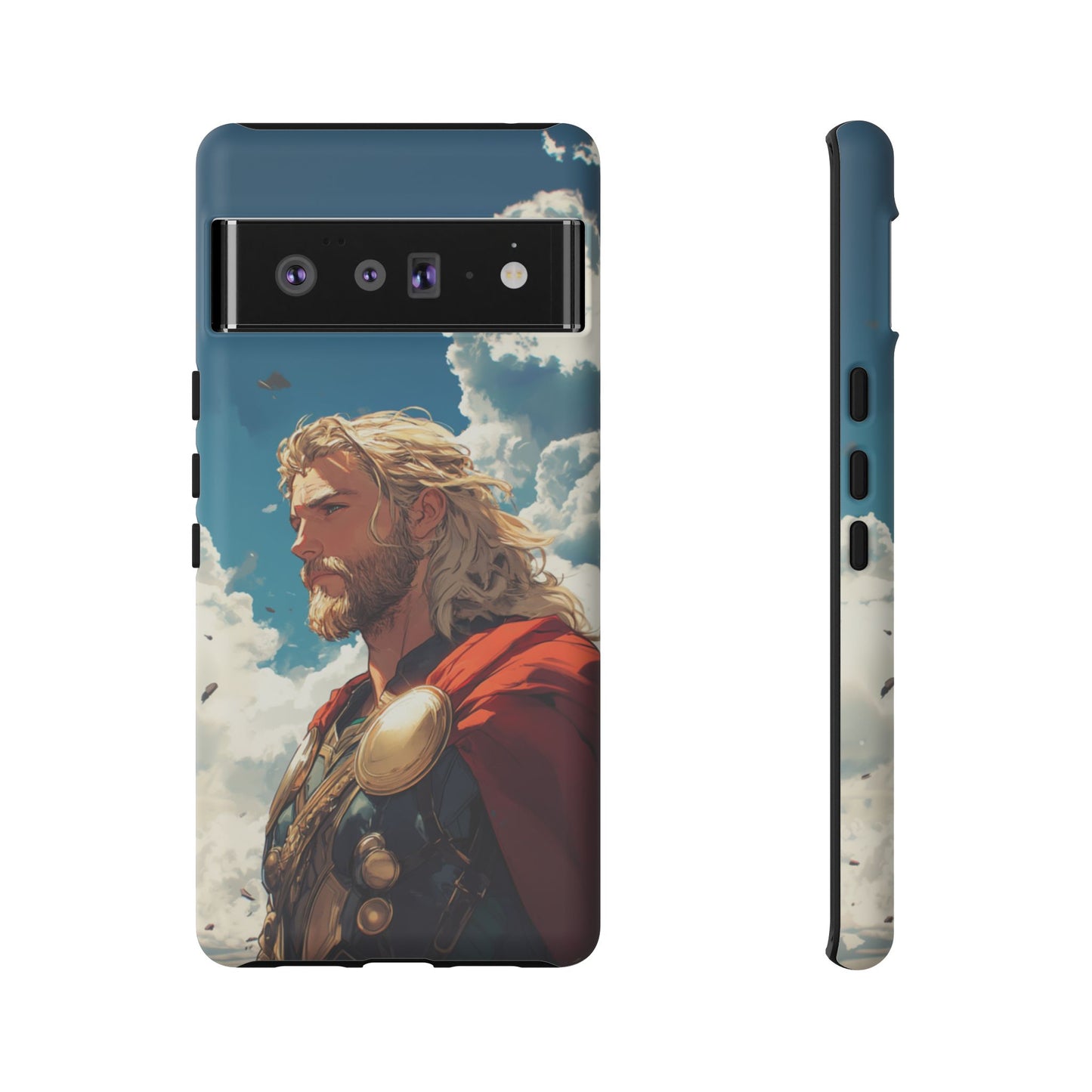 Celestial Protector: Anime-Style Thor Phone Case - iPhone, Google Pixel, Samsung