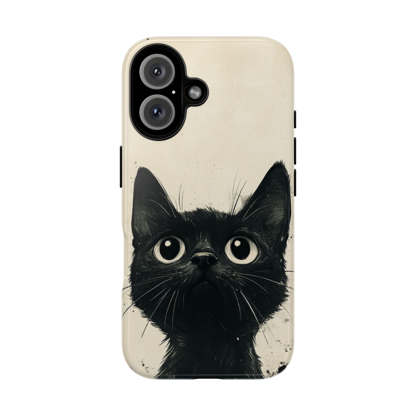 Black Cat Ink Sketch - Tough iPhone Case