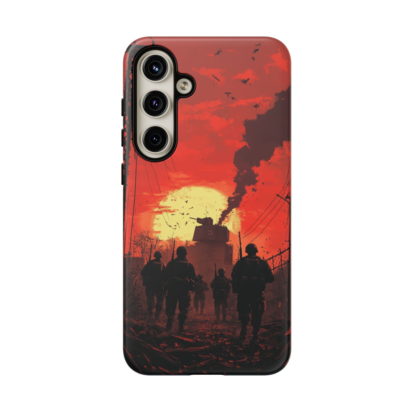 Dystopian Sunset Soldier Phone Case - iPhone, Google Pixel, Samsung Galaxy