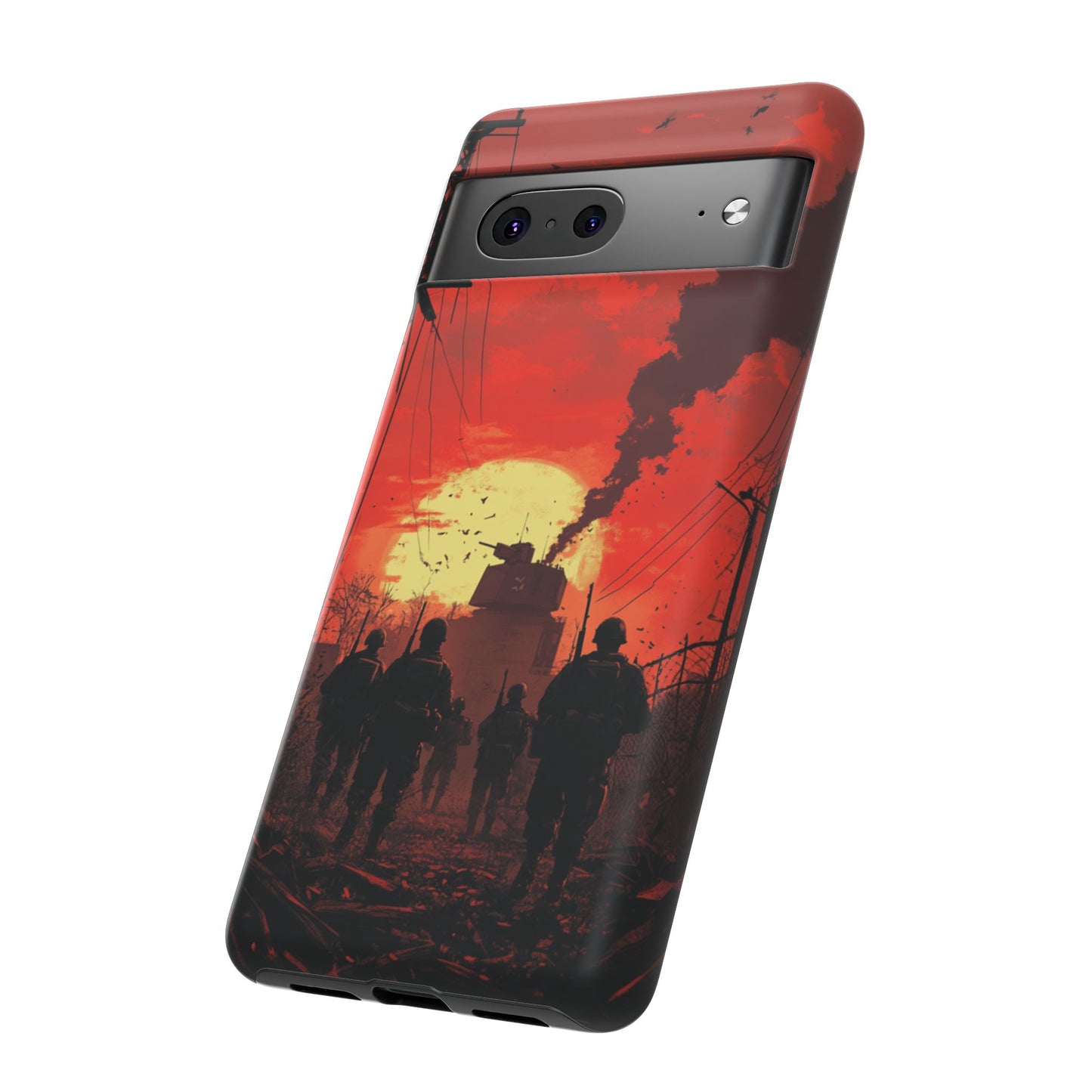 Dystopian Sunset Soldier Phone Case - iPhone, Google Pixel, Samsung Galaxy