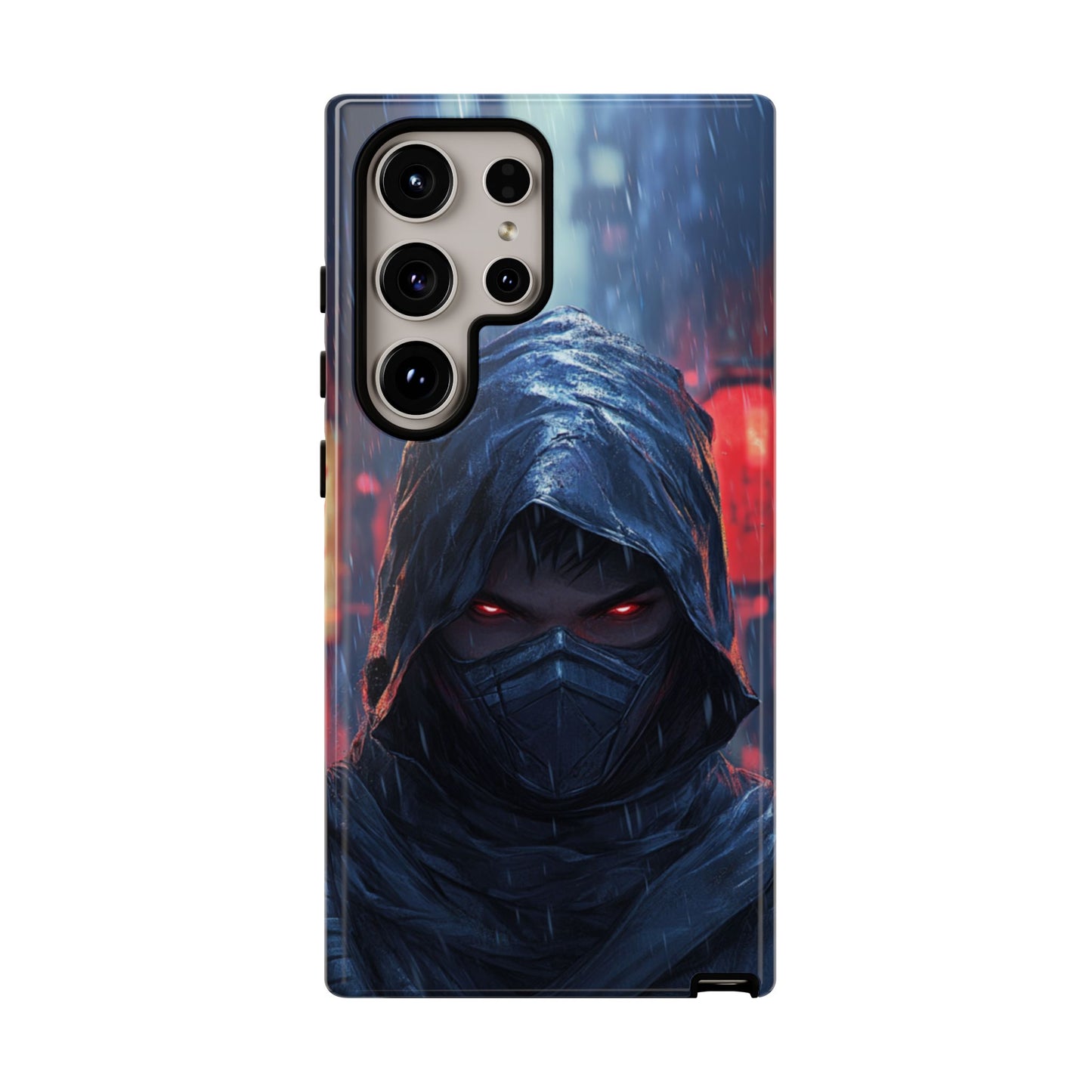 Cyberpunk Ninja Red Eyes Rain - Tough Samsung Galaxy Case