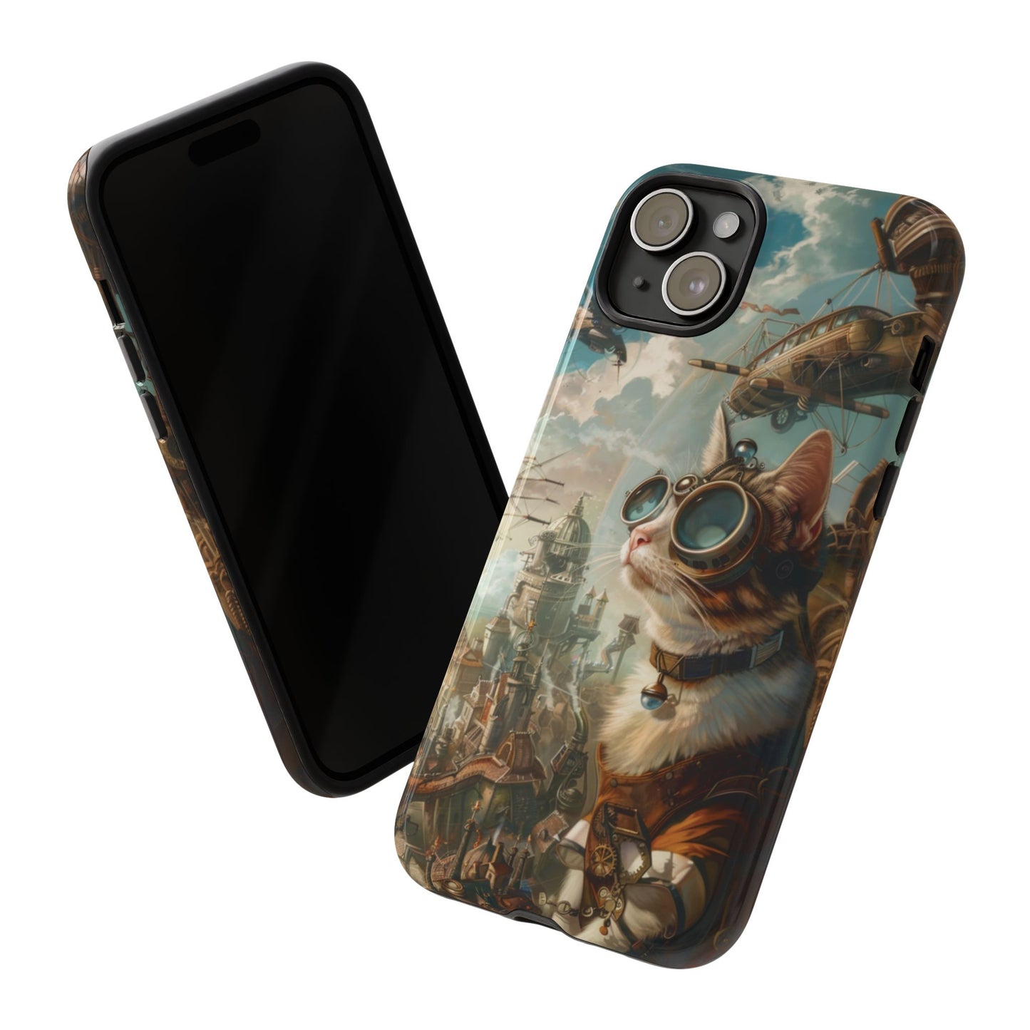 Steampunk Cat Adventurer - iPhone, Google Pixel, Samsung Galaxy