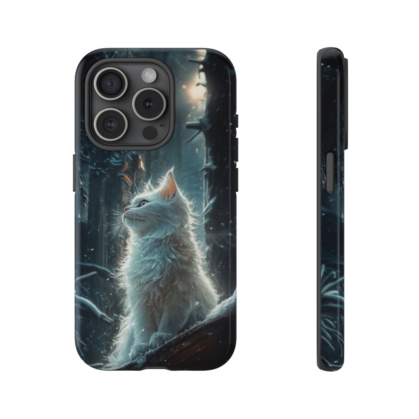 Winter Enchantment White Cat Phone Case - iPhone, Google Pixel, Samsung Galaxy