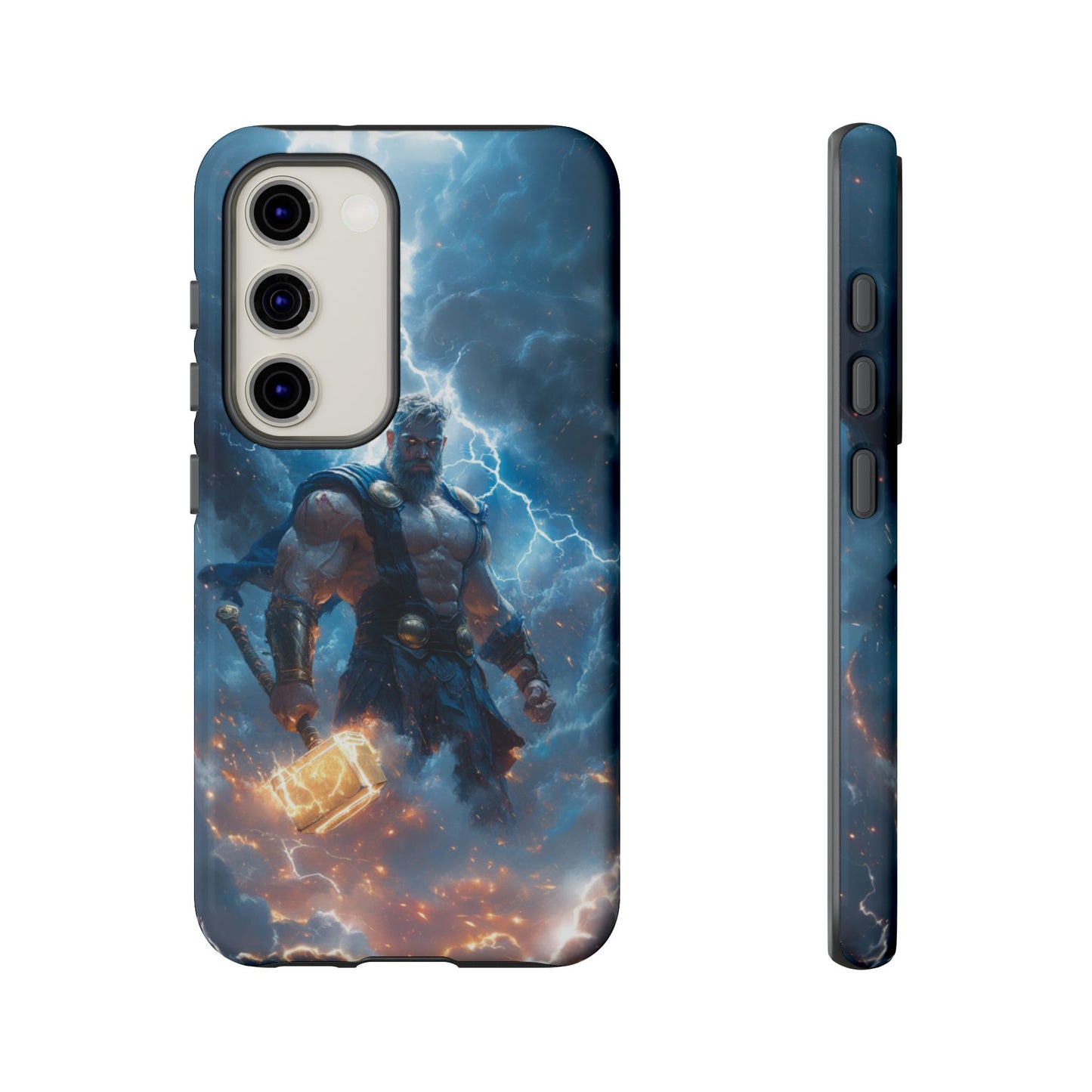 Thunderous Might: Thor Wielding Mjölnir Phone Case - iPhone, Google Pixel, Samsung