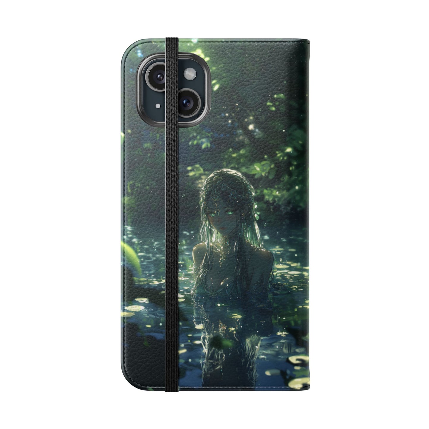 Forest Water Nymph Green Eyes Pond - Wallet Flip Case