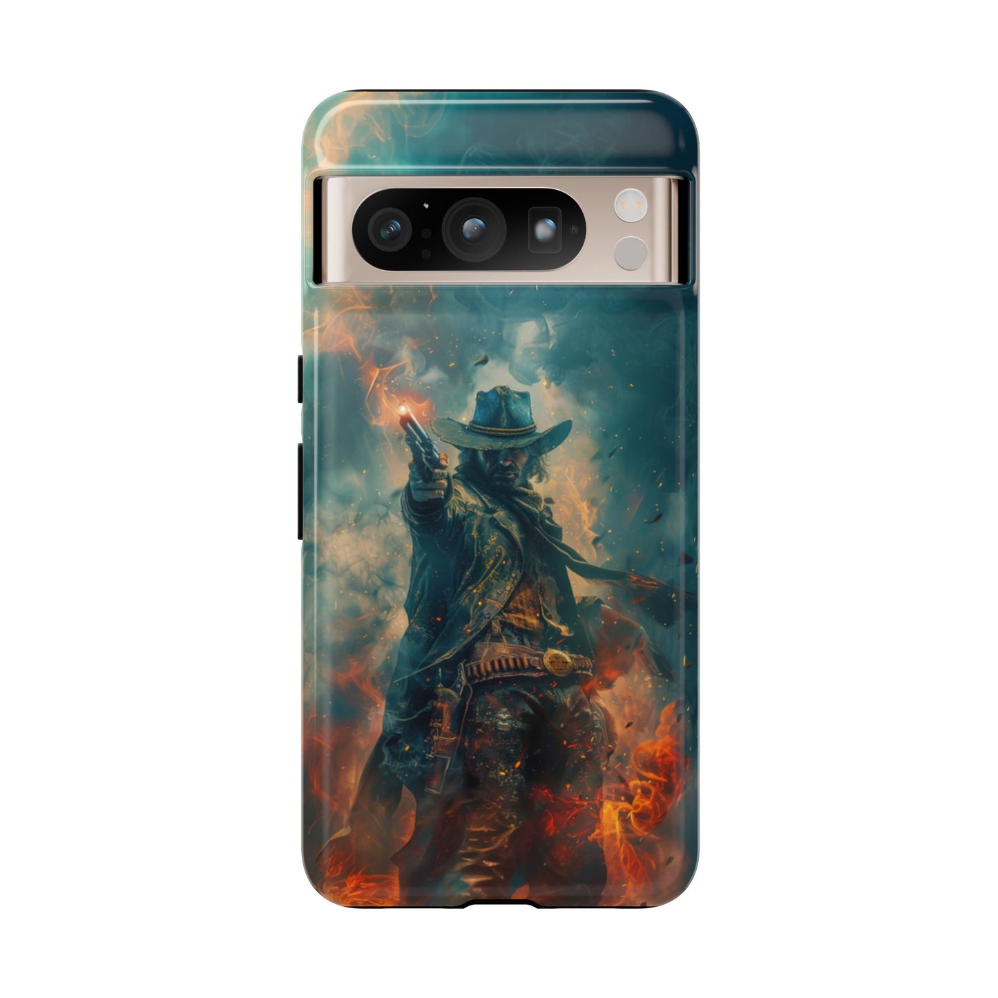 Flaming Outlaw Gunslinger – Tough Google Pixel Case