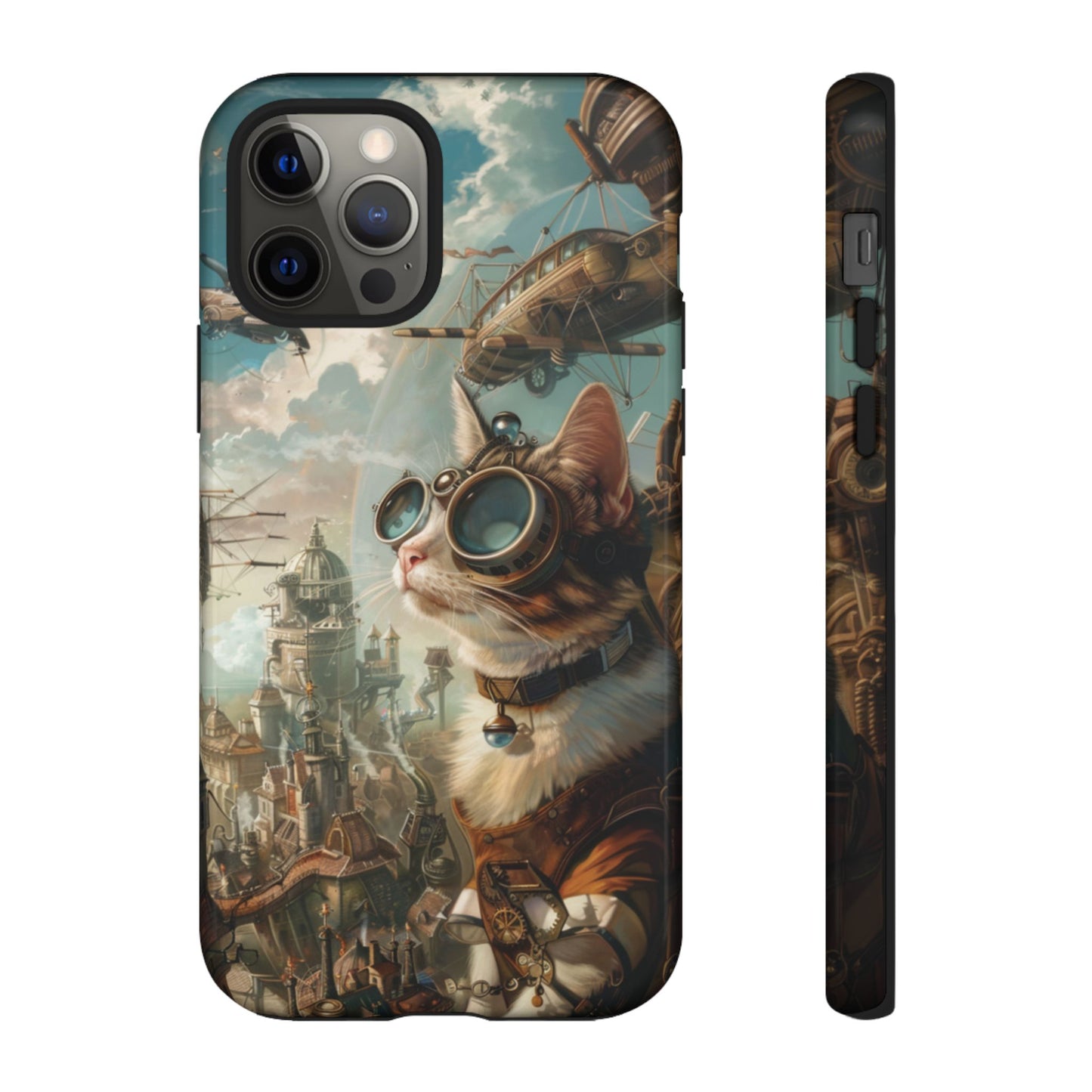 Steampunk Cat Adventurer - iPhone, Google Pixel, Samsung Galaxy