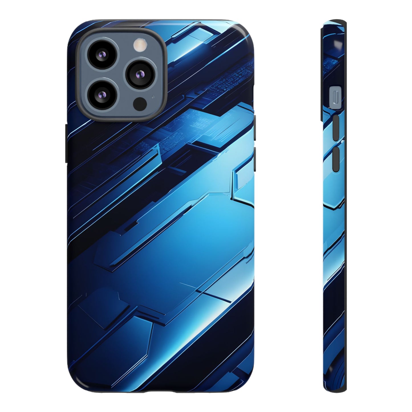 Blue Tech Matrix - Tough iPhone Case