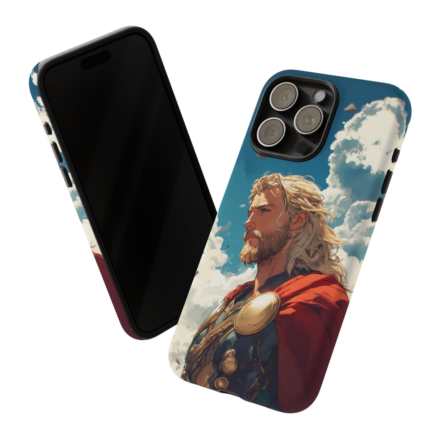 Celestial Protector: Anime-Style Thor Phone Case - iPhone, Google Pixel, Samsung