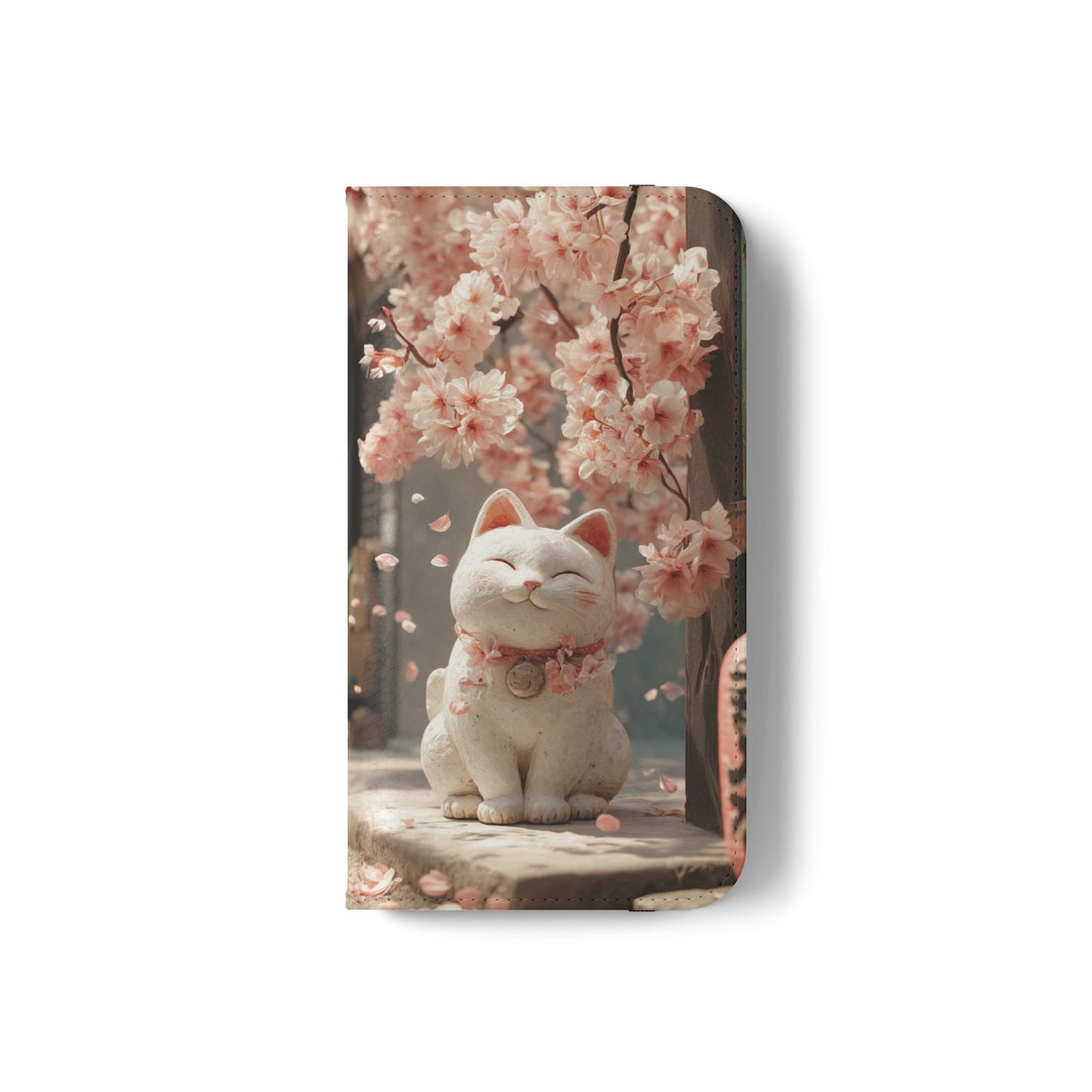 Sakura Lucky Cat - Wallet Flip Case