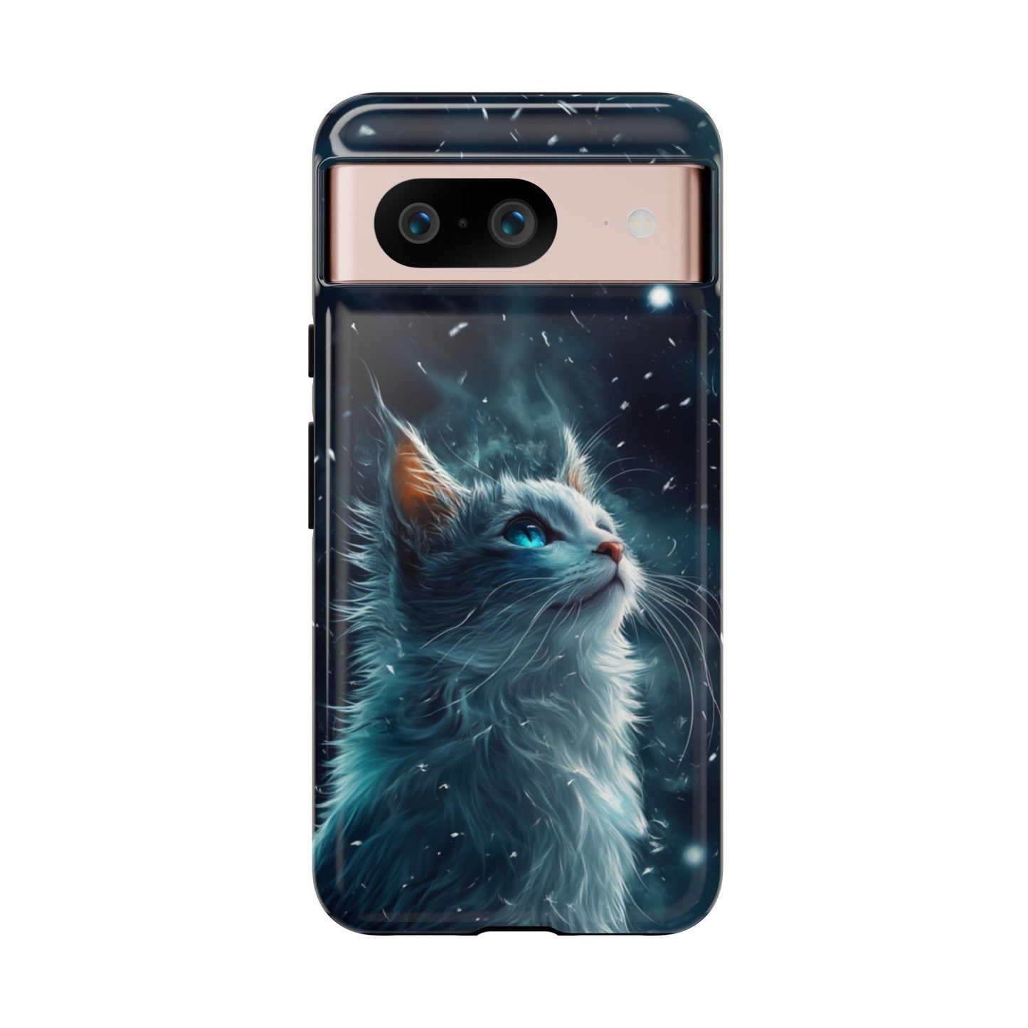 Ethereal Gaze White Cat Phone Case - iPhone, Google Pixel, Samsung Galaxy