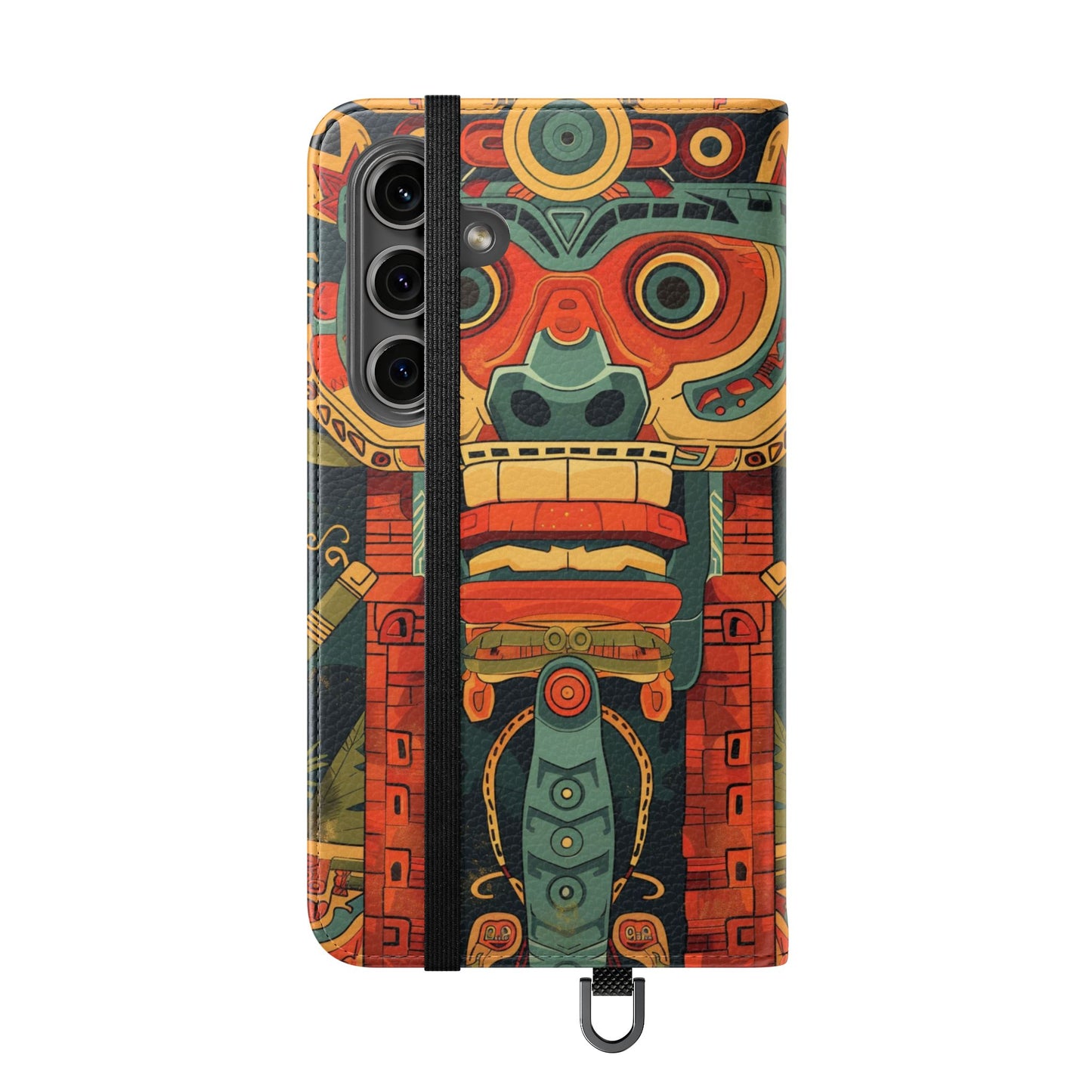 Aztec Totem Mask - Wallet Flip Case